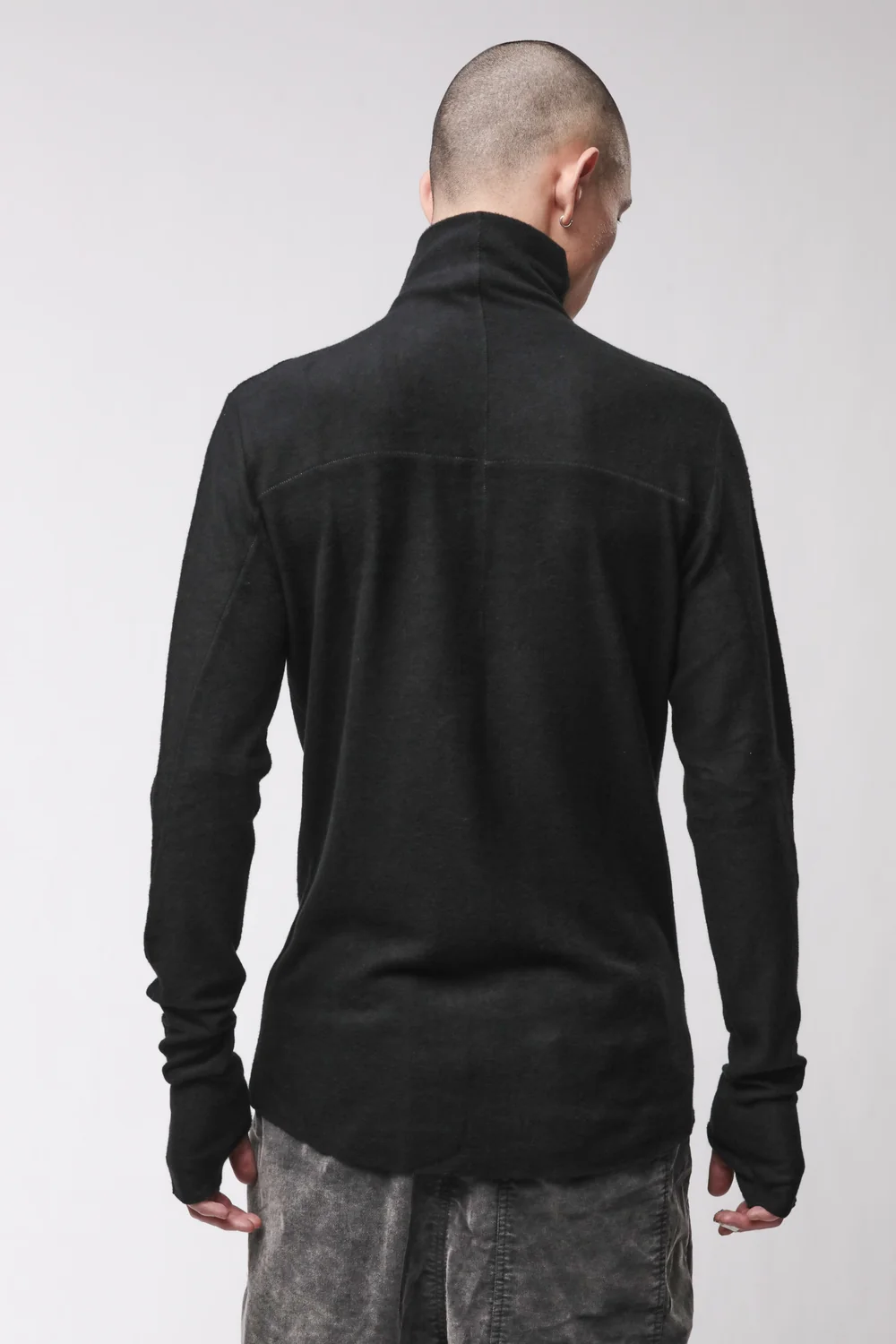 THOM KROM Light Fleece Turtleneck in Black