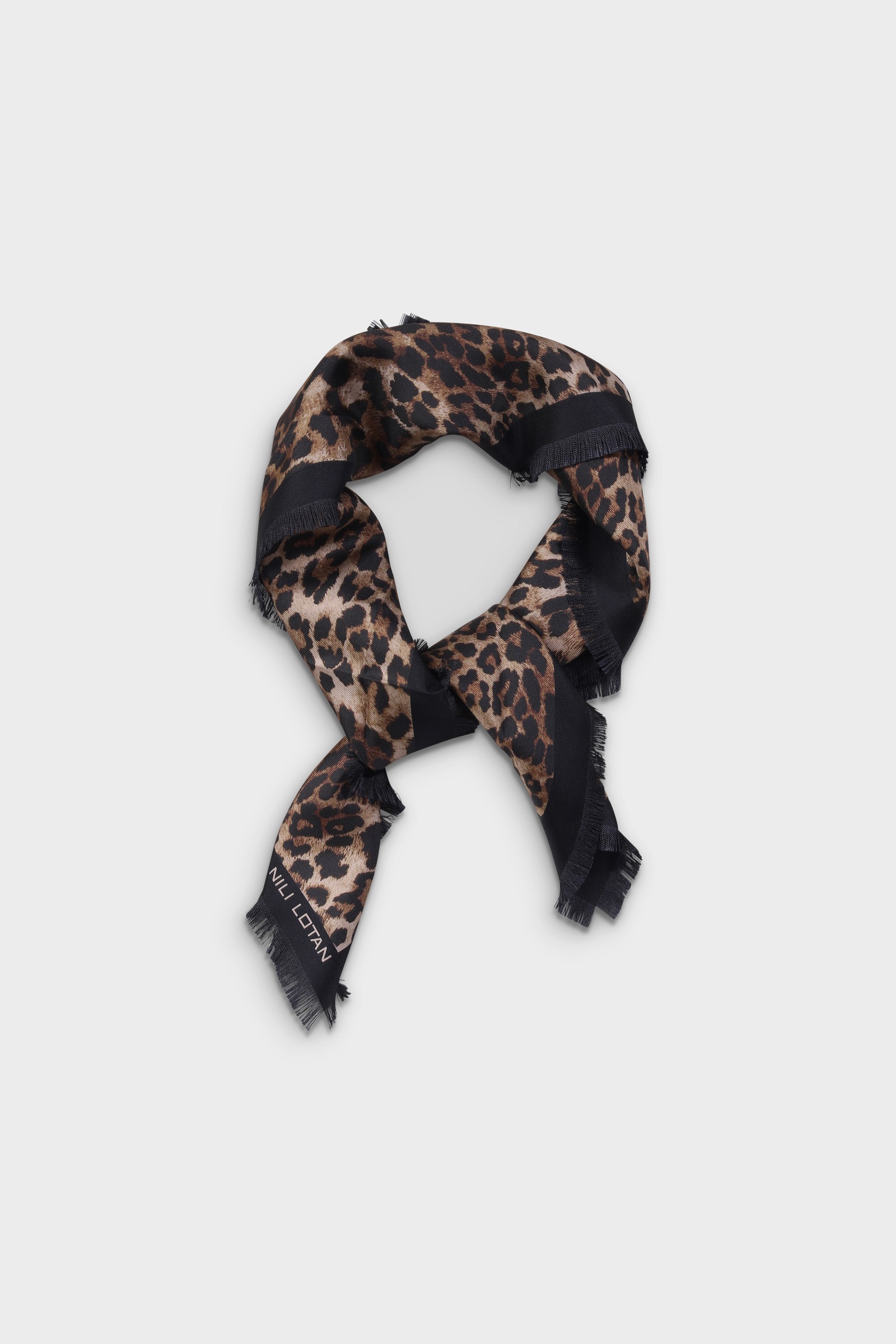 NILI LOTAN Leopard Silk Scarf