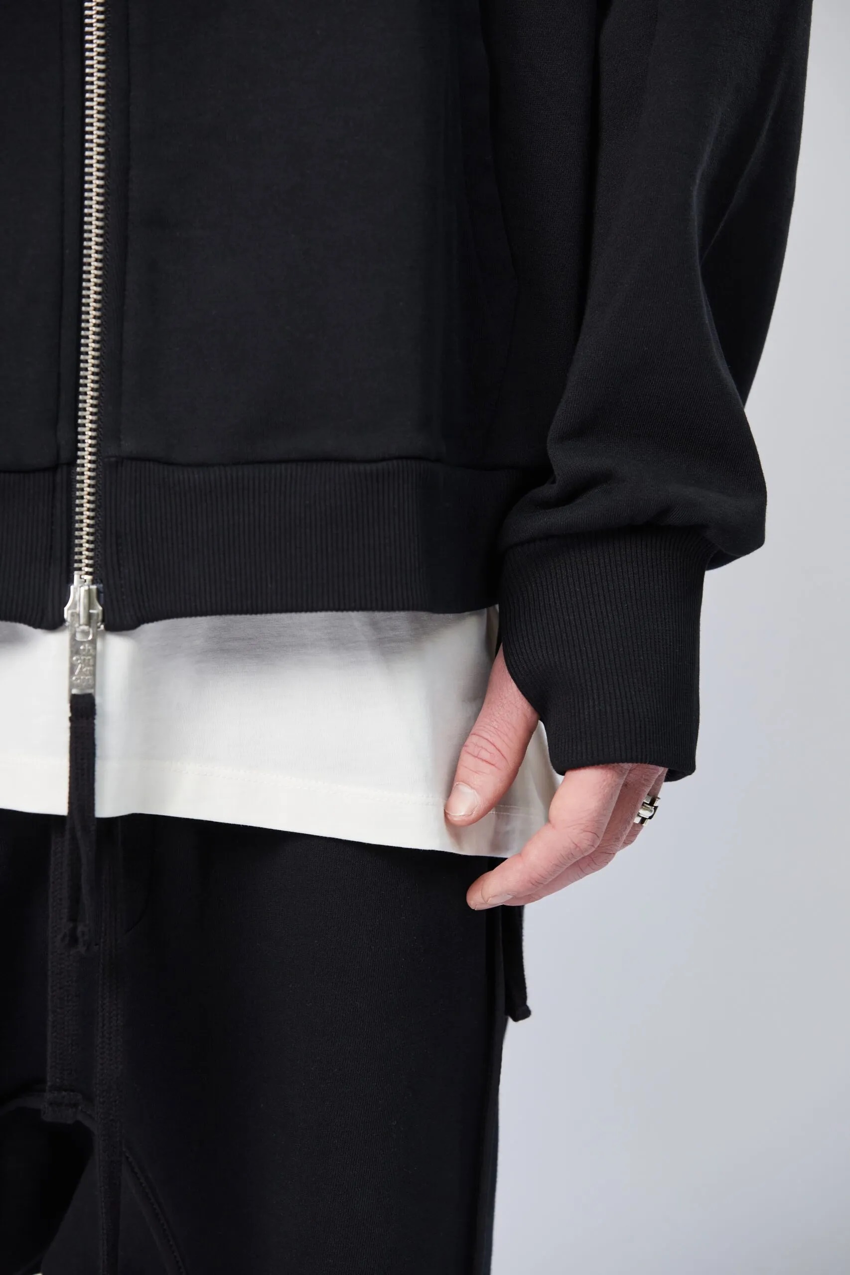 THOM KROM Oversize Zip Hoodie in Black L