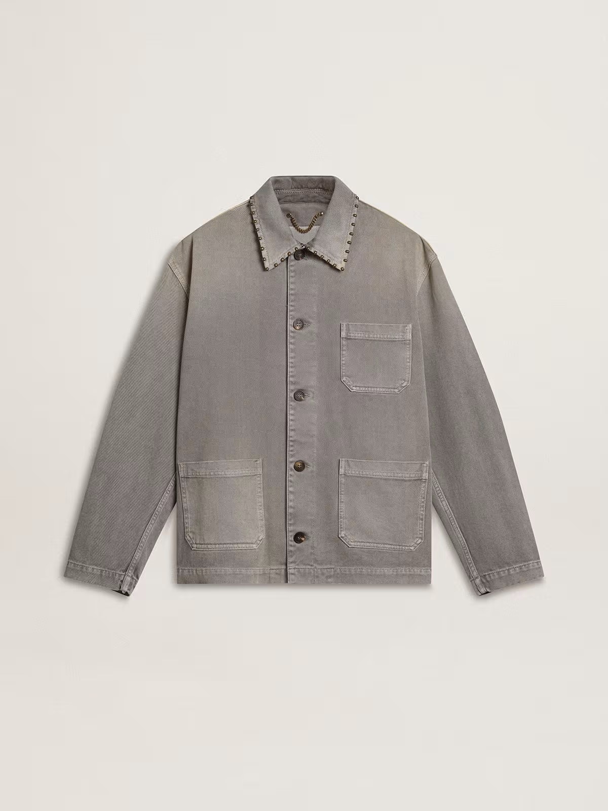 GOLDEN GOOSE Denim Worker Jacket in Grey
