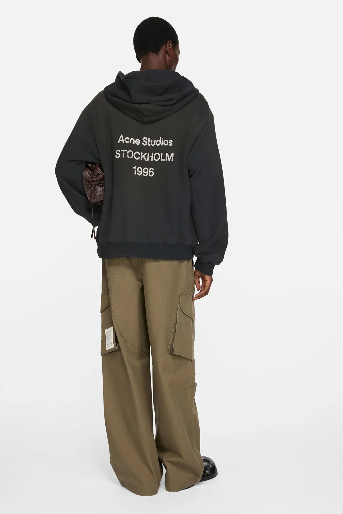 ACNE STUDIOS Backprinted Logo Hoodie in Black