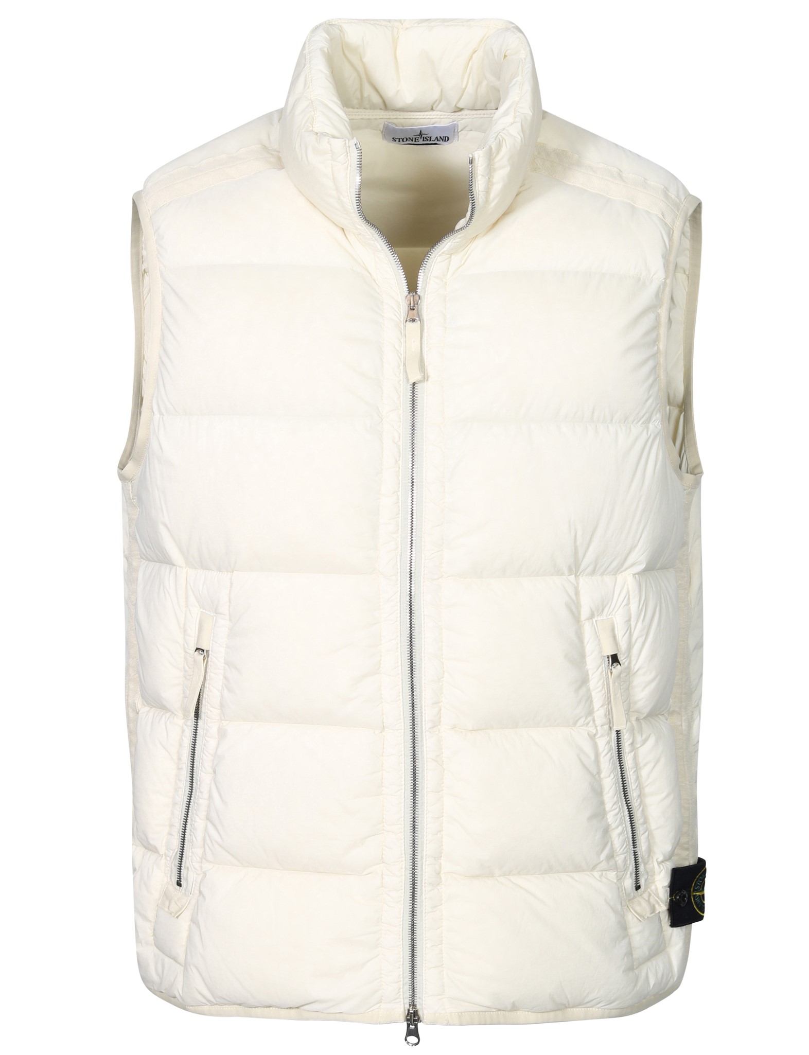 STONE ISLAND Down Vest in Cream