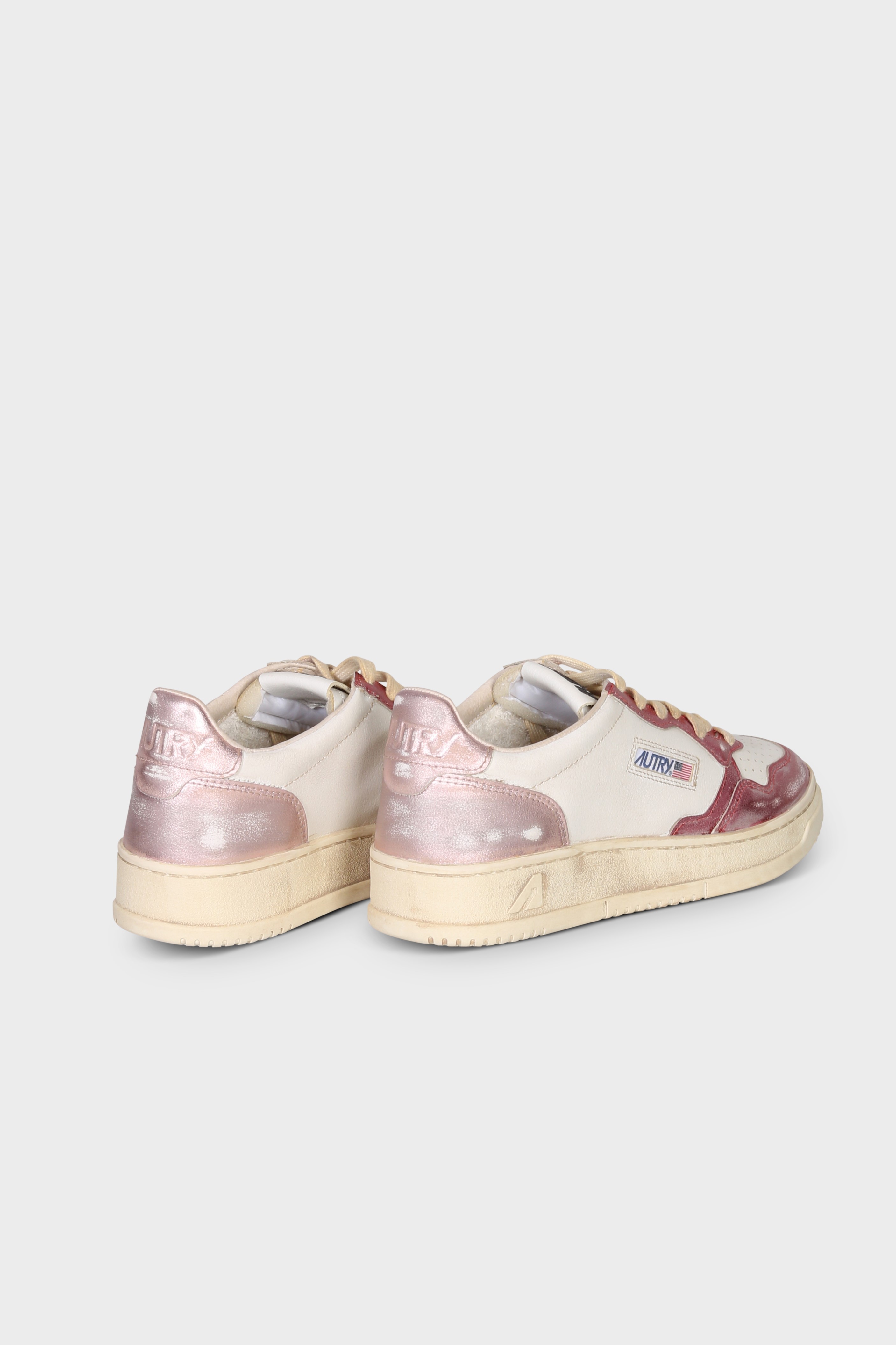 AUTRY ACTION SHOES Super Vintage Low Sneaker in Red/Pink 41
