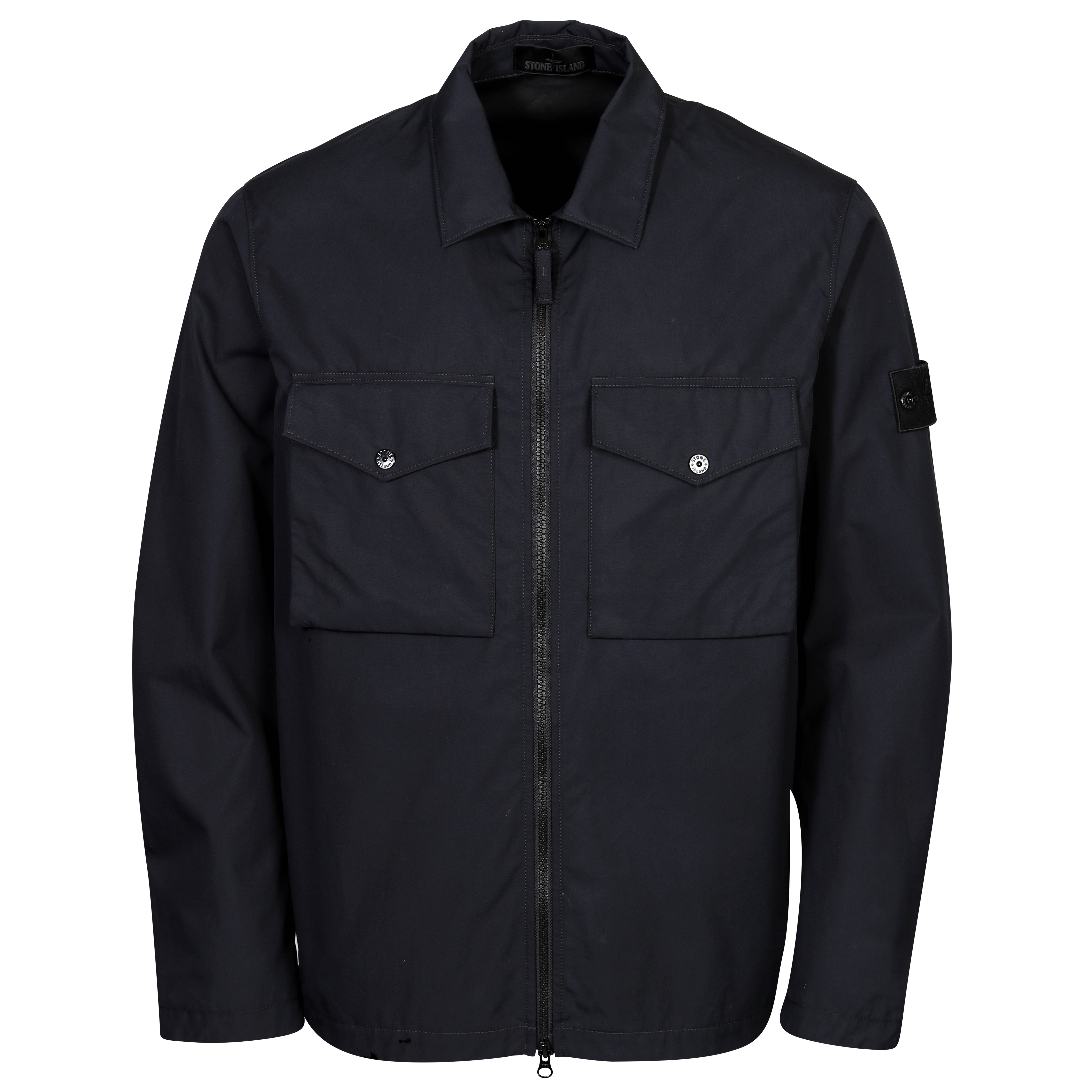Stone Island Cotton Overshirt Ghost in Black