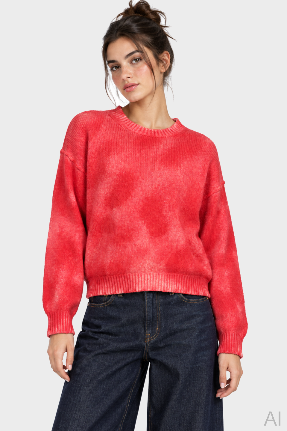 WARM ME Live Spray Cashmere Sweater in Red
