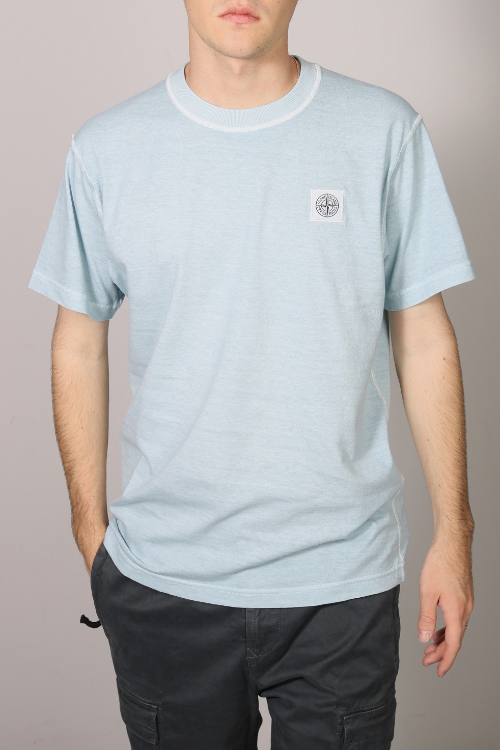 STONE ISLAND T-Shirt in Washed Sky Blue S