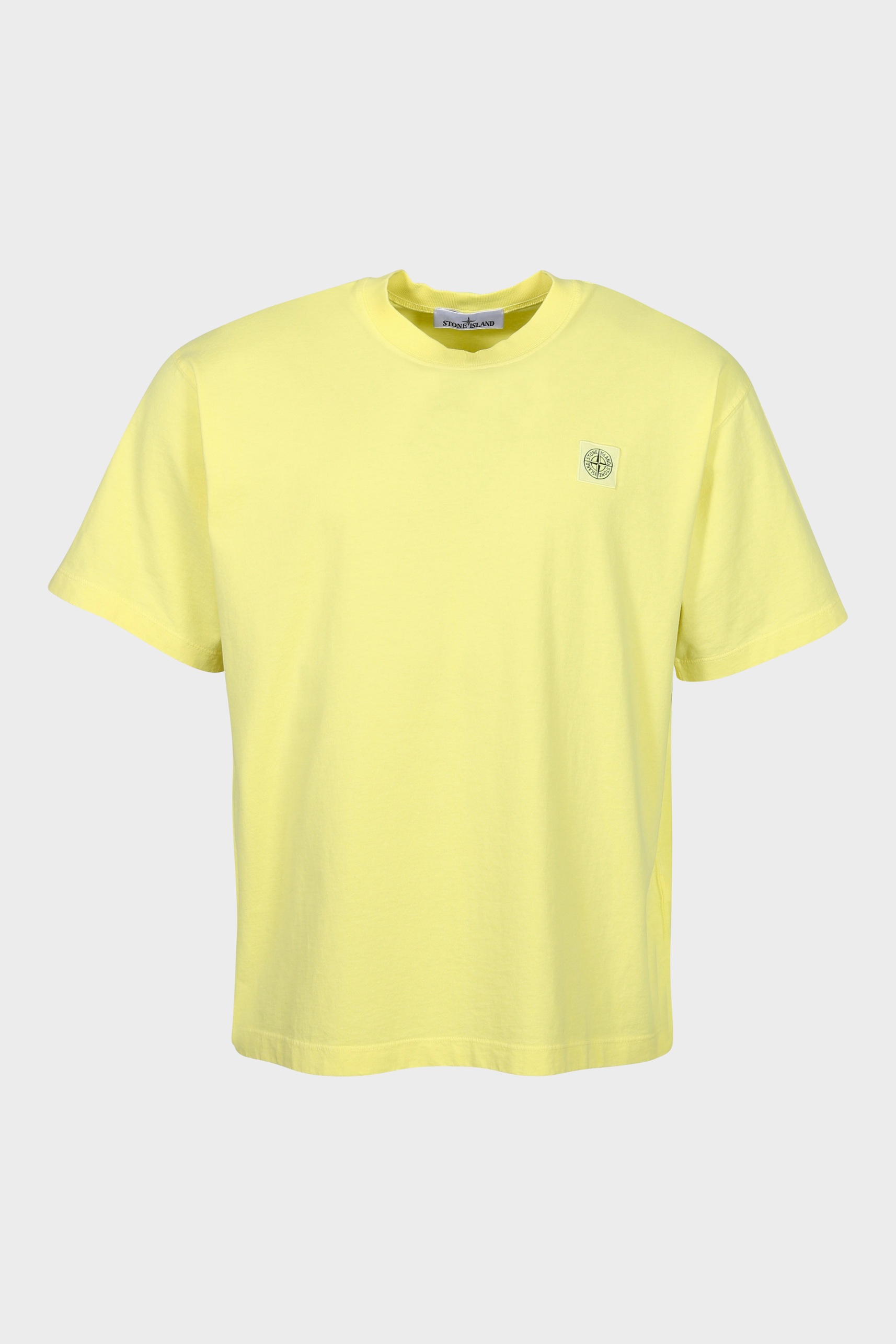 STONE ISLAND Loose Fit Logo T-Shirt in Light Yellow