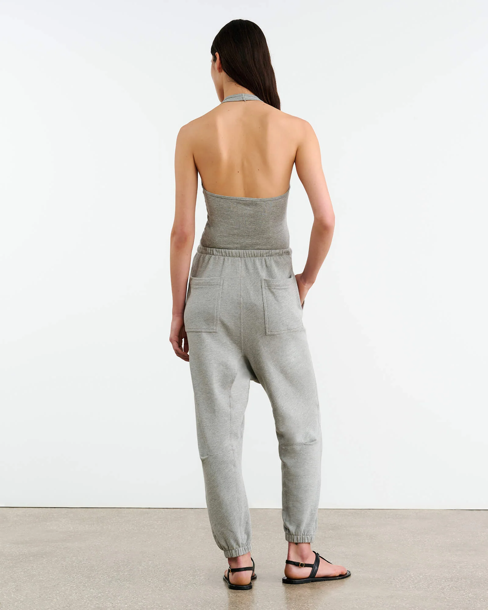 NILI LOTAN Dulce Sweatpant in Heather Grey L