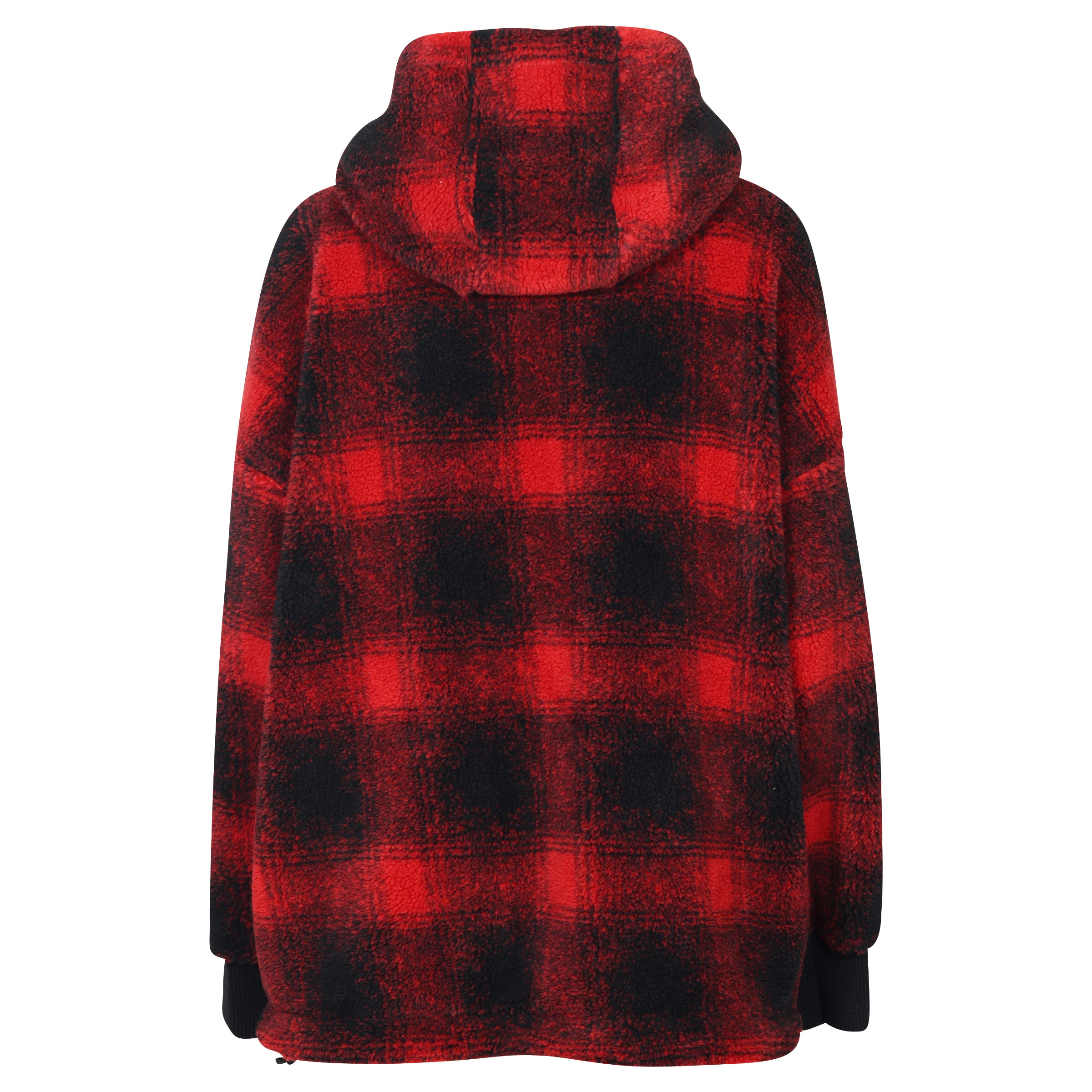 Dsquared Padded Check Teddy Jacket Black/Red