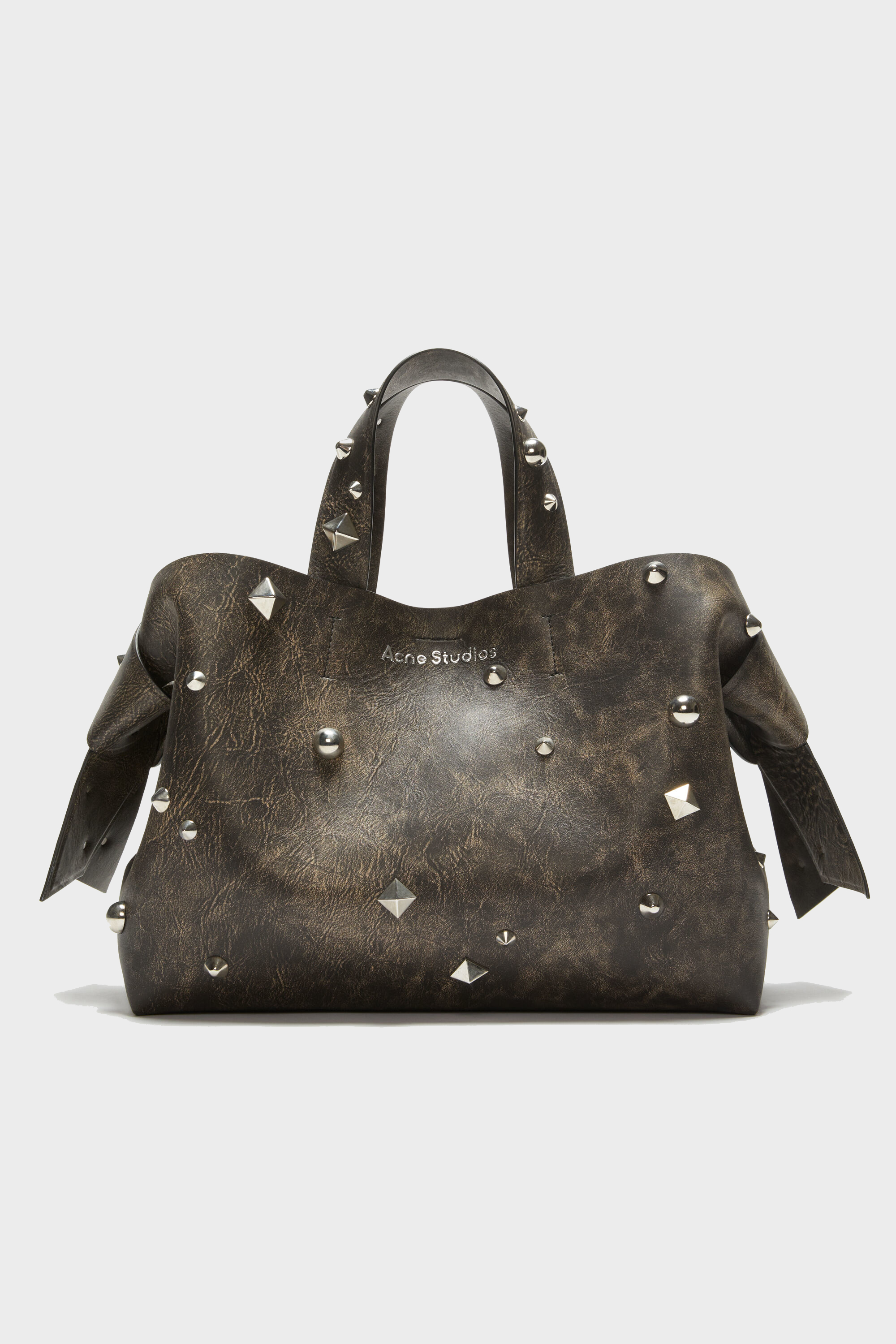 ACNE STUDIOS Musubi Studs Midi Bag in Dark Brown