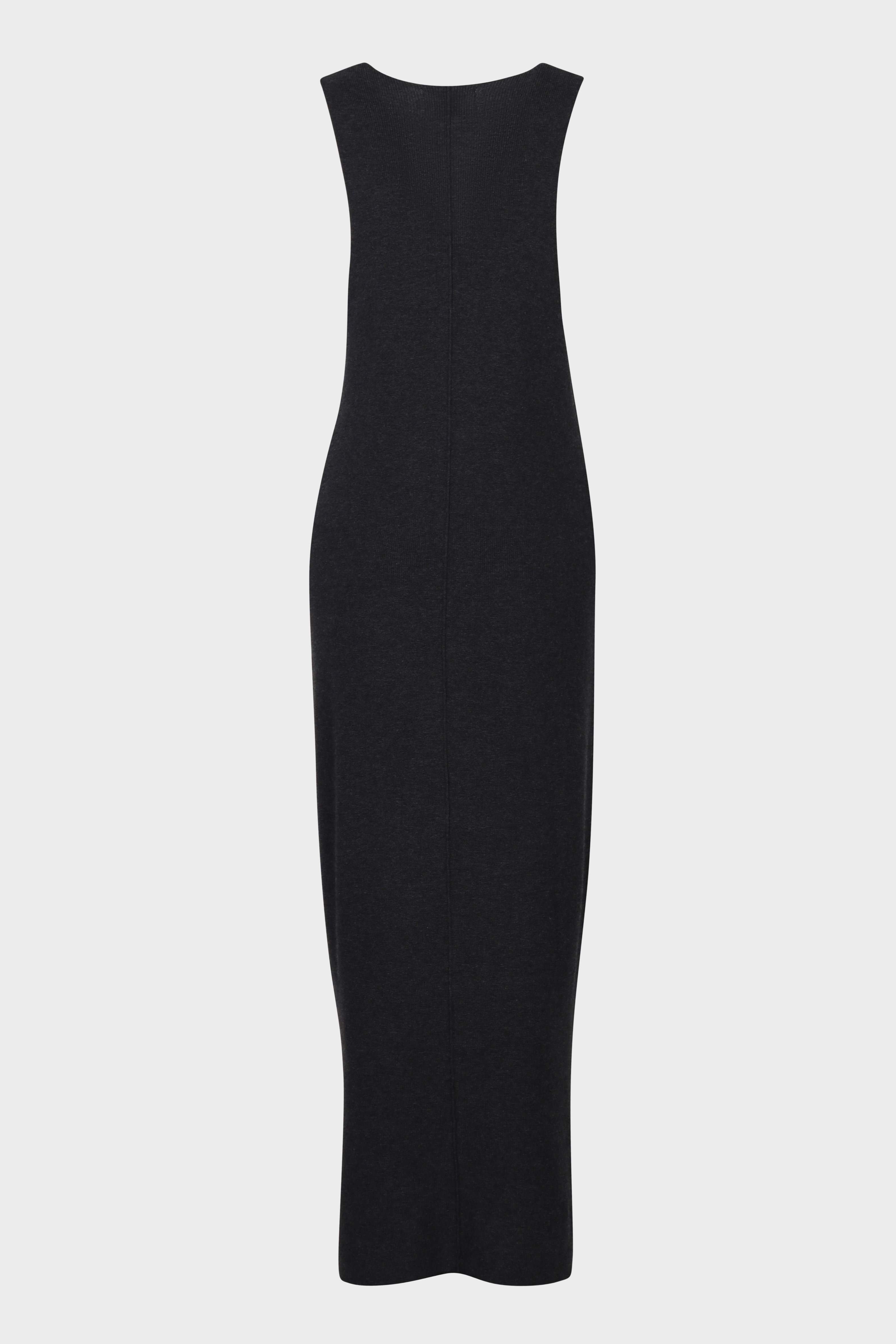 FLONA Cotton/ Cashmere Knit Dress in Dark Grey S