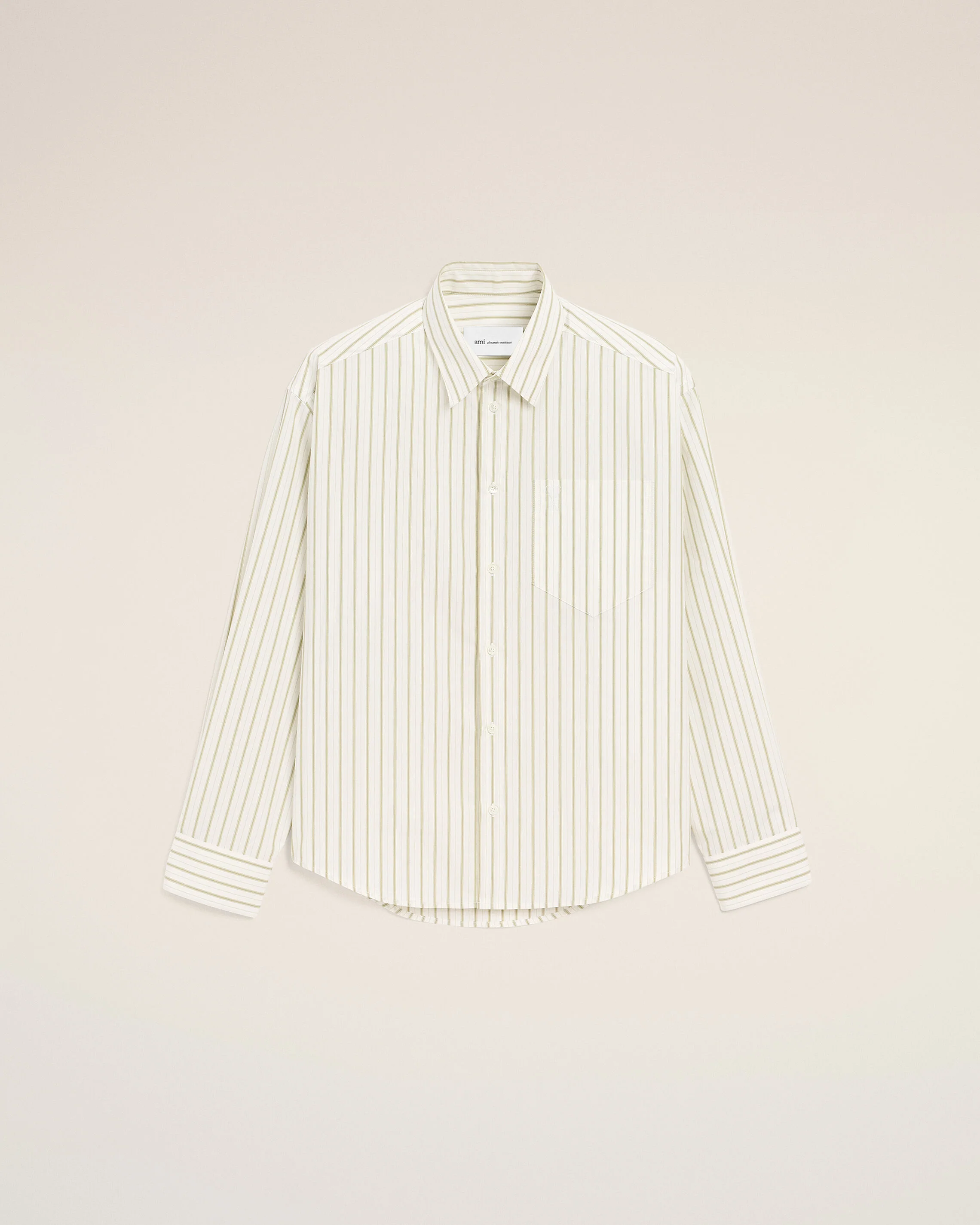 AMI PARIS de Coeur Boxy Fit Shirt in White/Matcha