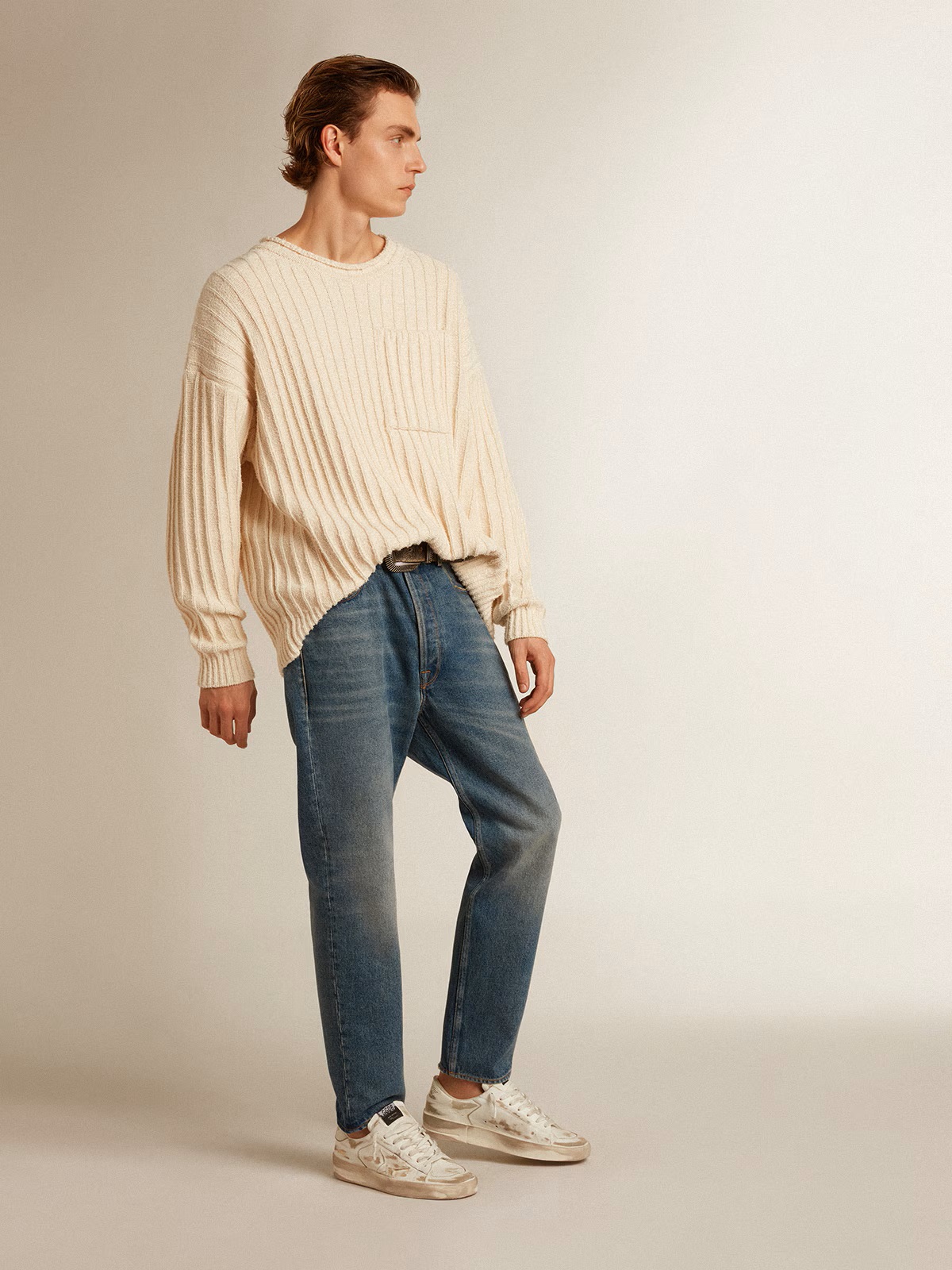 GOLDEN GOOSE Happy Jeans in Washed Blue 35