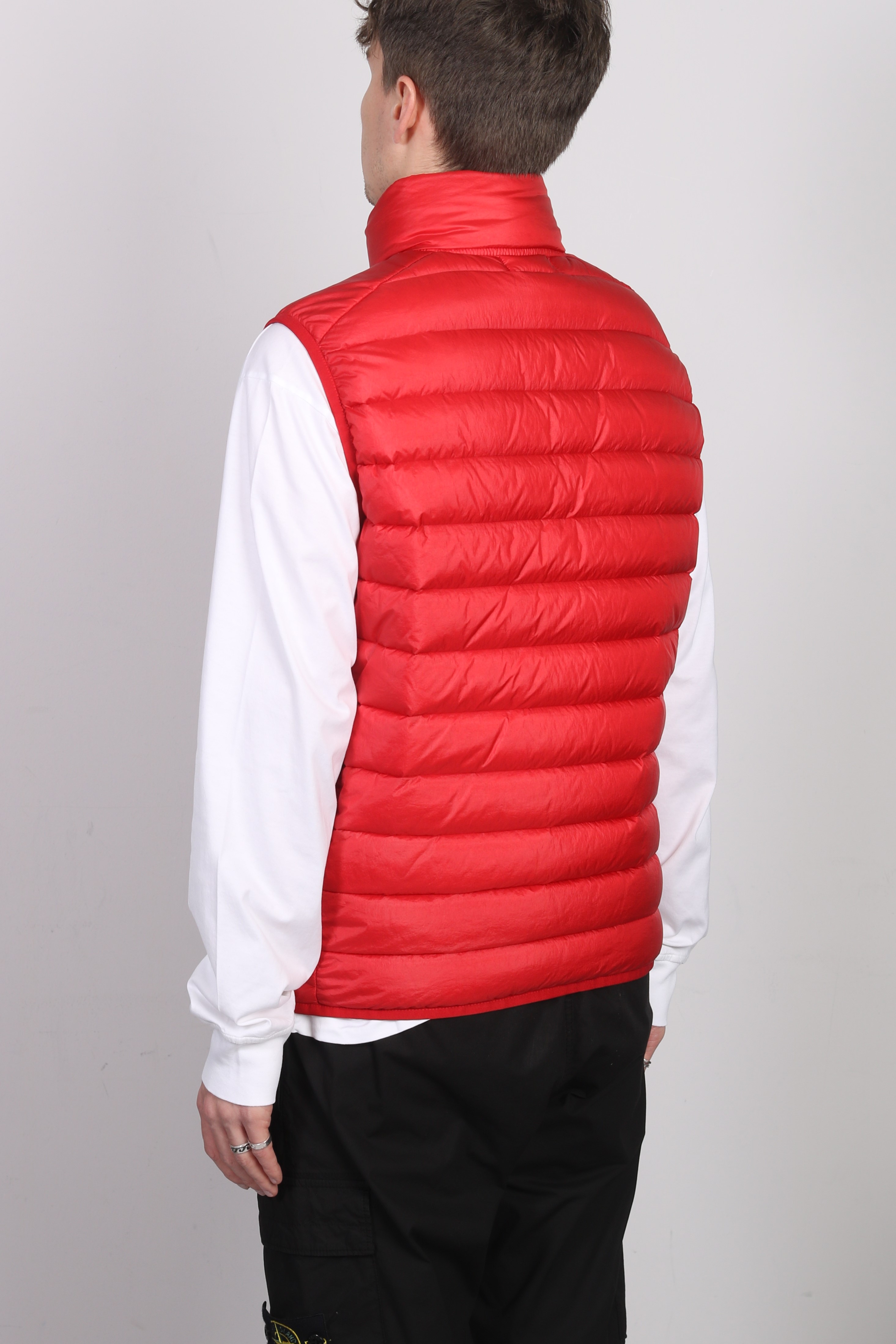 STONE ISLAND Down Vest in Red 2XL
