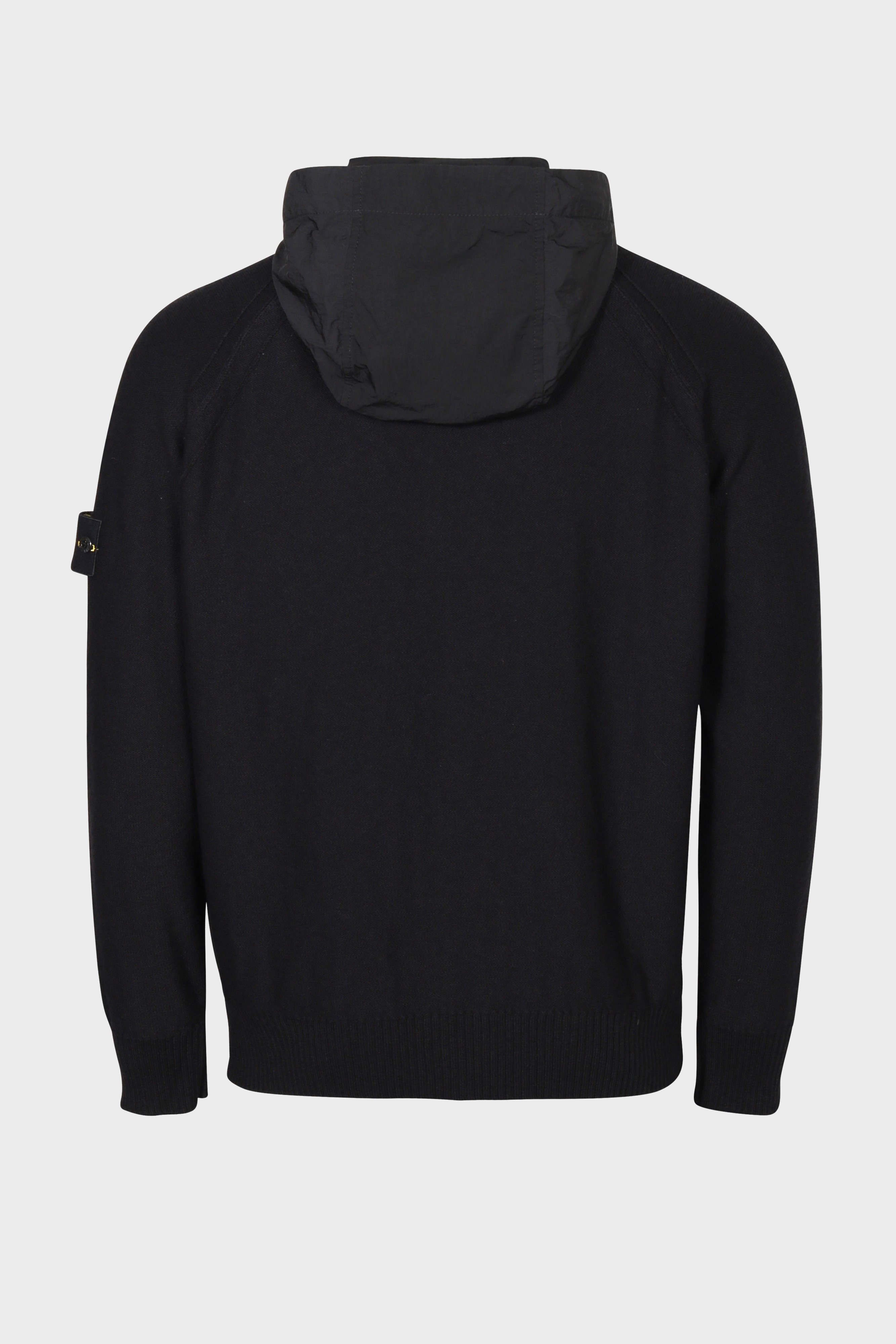 STONE ISLAND Nylon Hooded Knit Jacket in Black 3XL