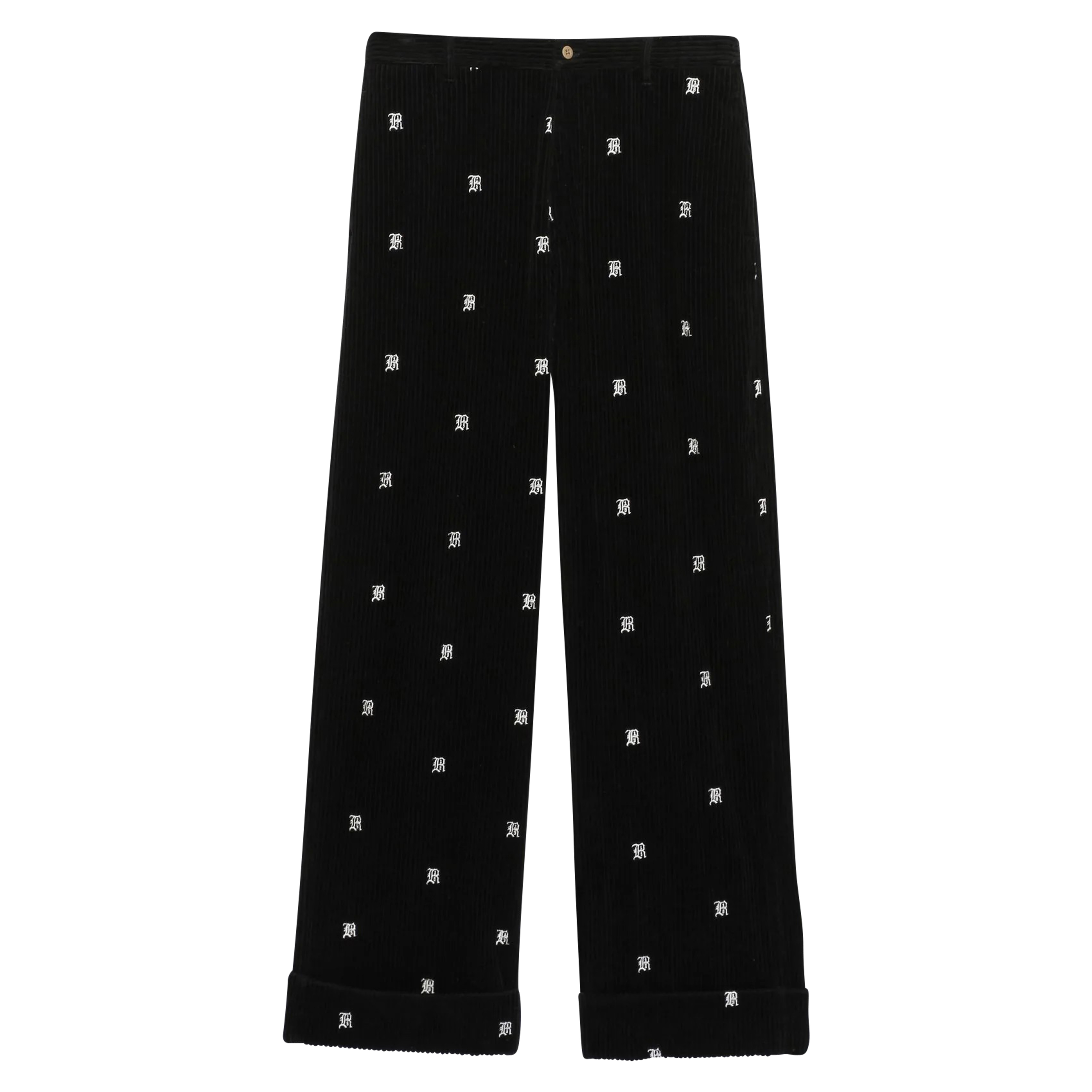 R13 Corduroy Wide Leg Chino Black/White Stitched 28