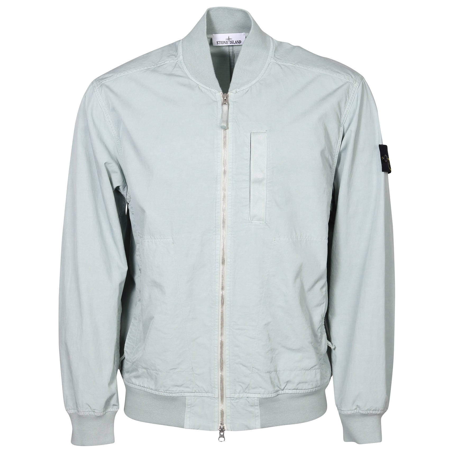 STONE ISLAND Cupro Cotton Twill Light Bomber Jacket in Sky Blue XL