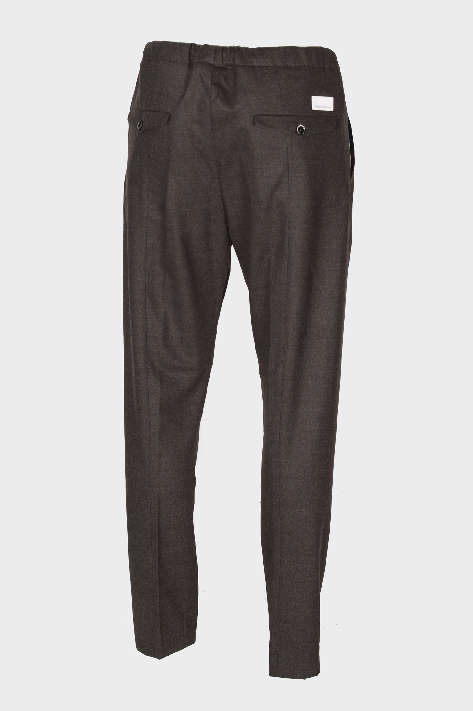 NINE:INTHE:MORNING Mirco Wool Stretch Pant in Dark Green Melange