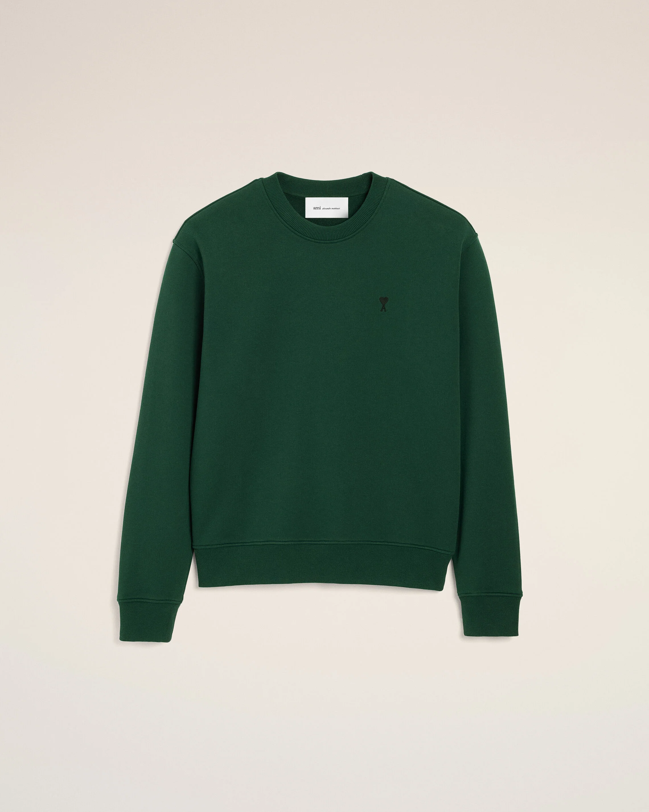 AMI PARIS de Coeur Sweatshirt in Bottle Green / Black