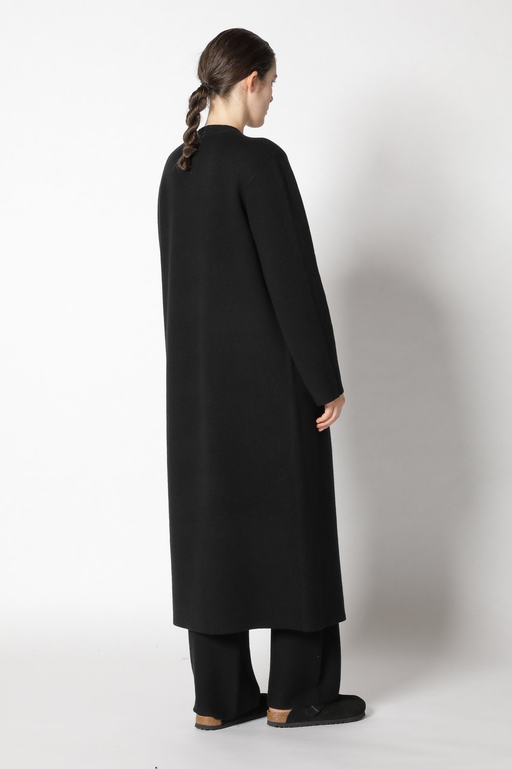 SMINFINITY Doubleface Maxi Coat in Black