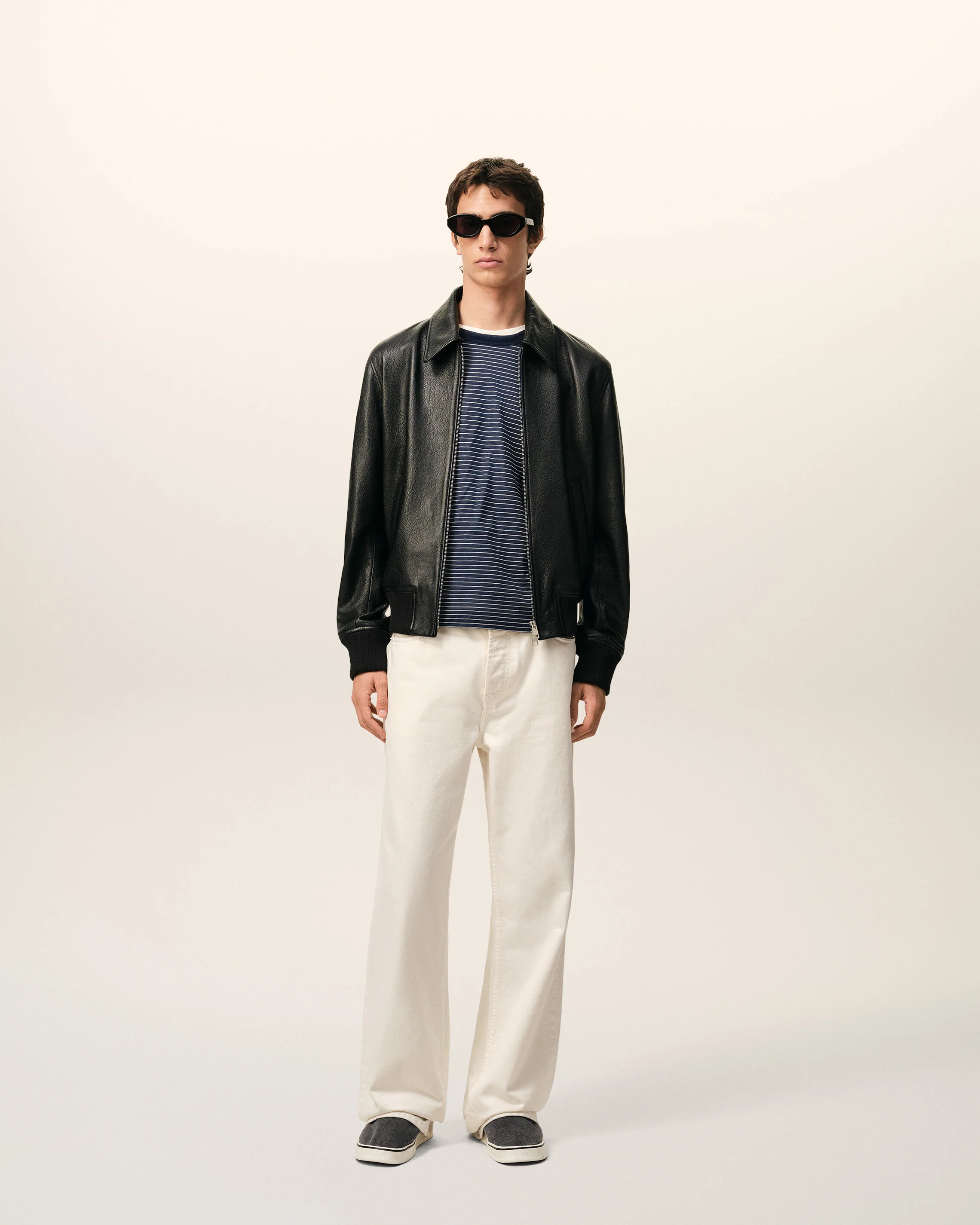 AMI PARIS Leather Jacket in Black