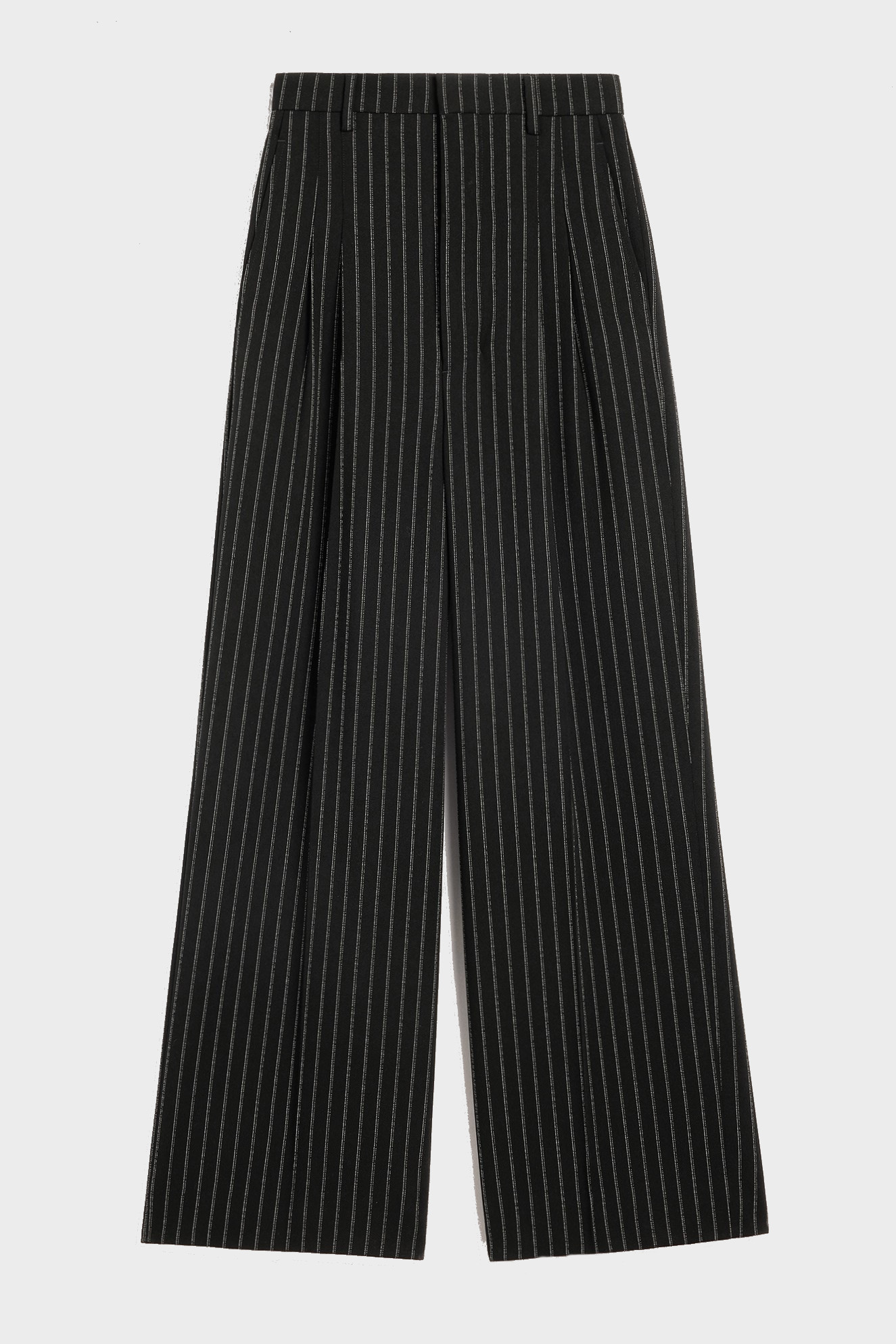 AMI PARIS High Waist Large Trouser in Black/Chalk FR36 / DE34