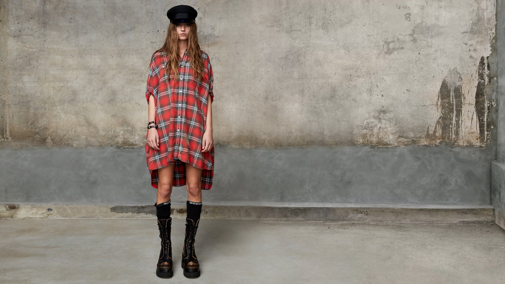 R13 Plaid Oversized Boxy Shirt M