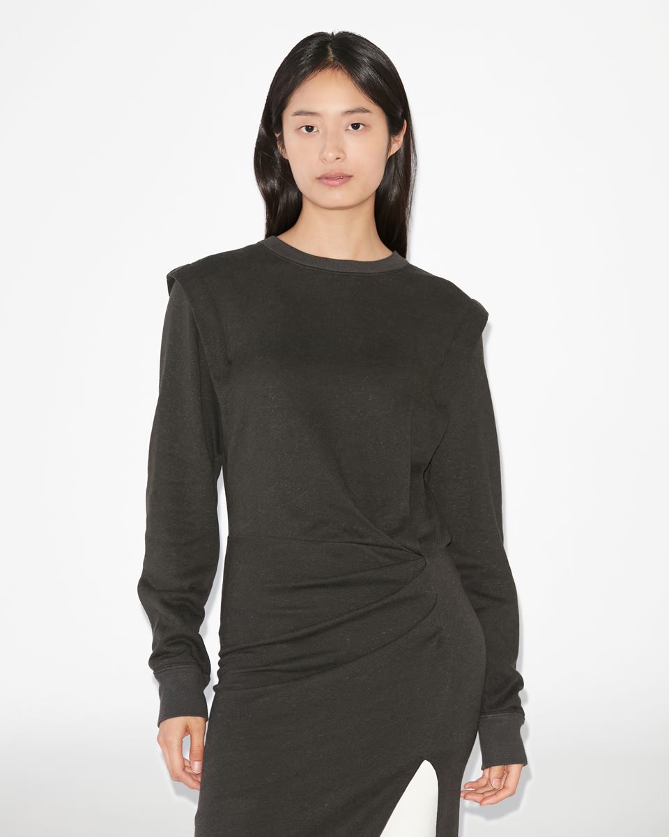 ISABEL MARANT ÉTOILE Mafalda Sweat Dress in Faded Black FR36 / DE34