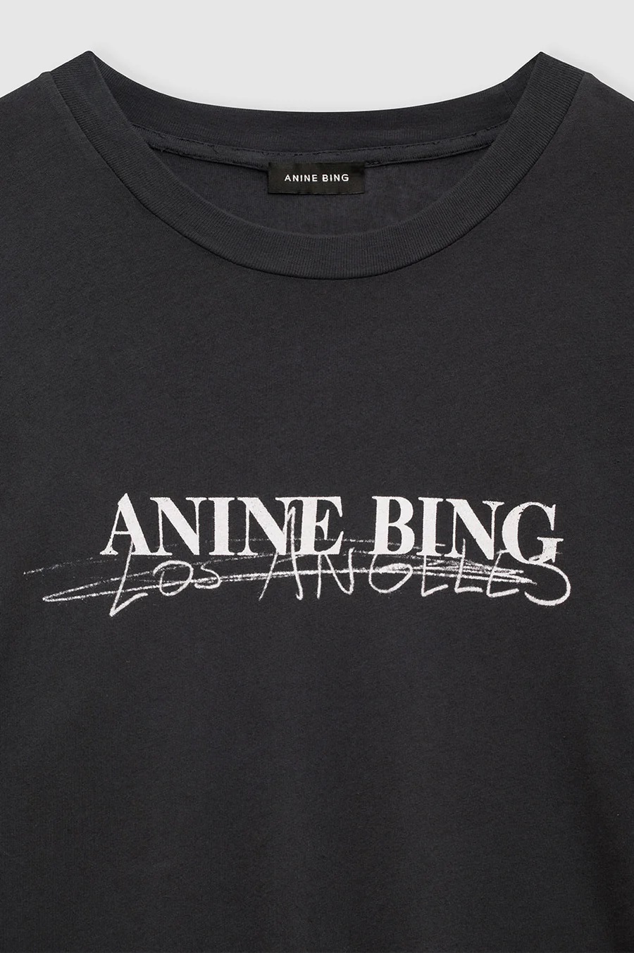 ANINE BING Walker Tee Doodle in Vintage Black L