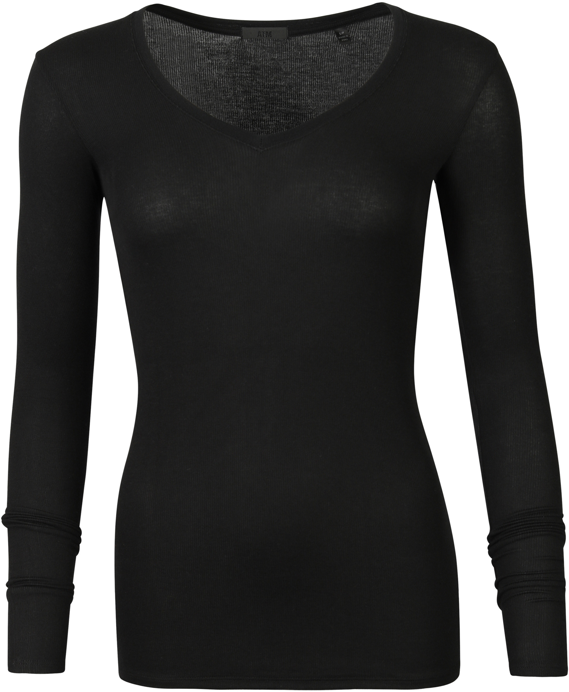 ATM Micro Modal Longsleeve V-Neck Black