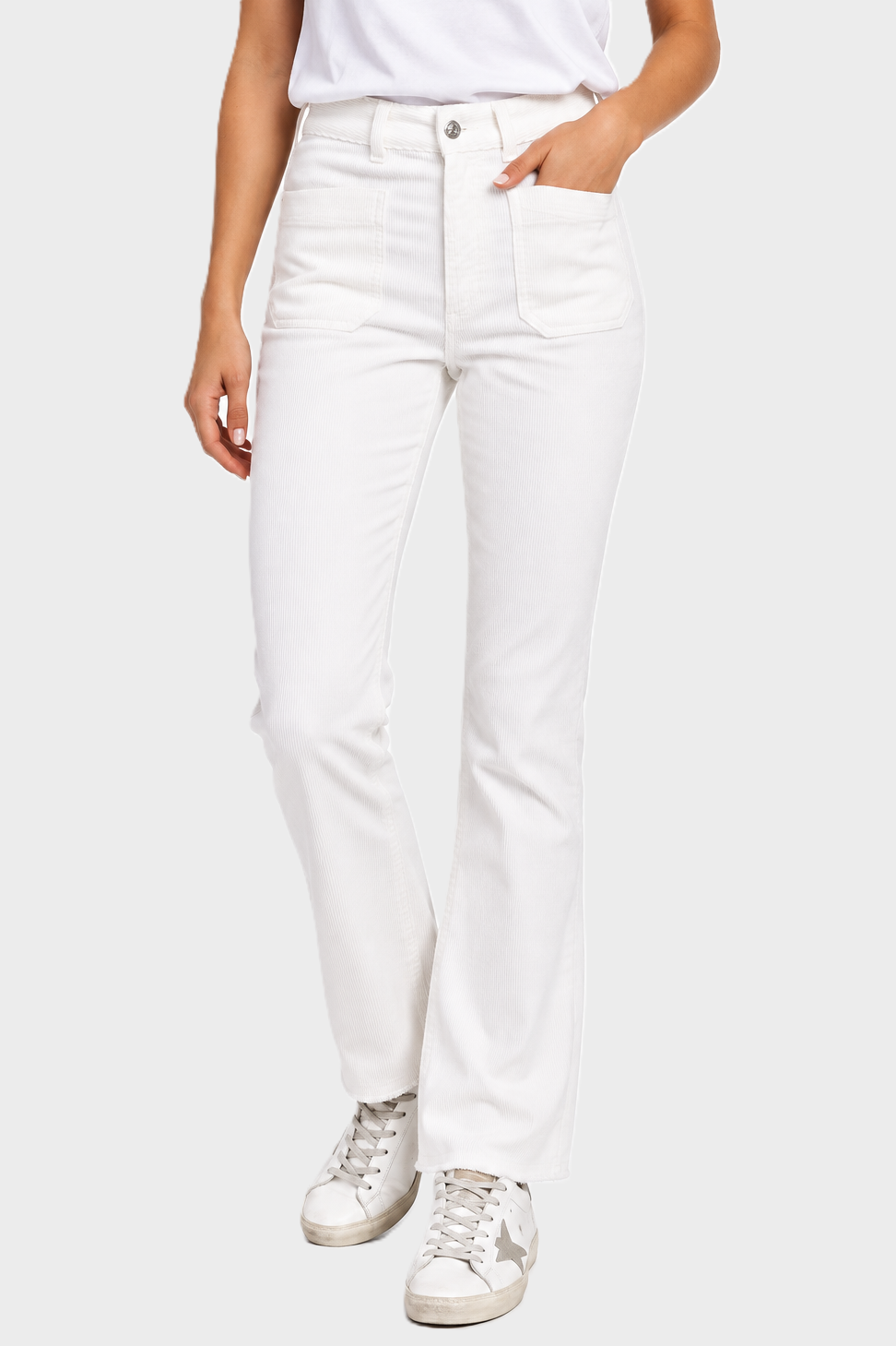 NINE:INTHE:MORNING Hannah Corduroy Pant in Ecru 24