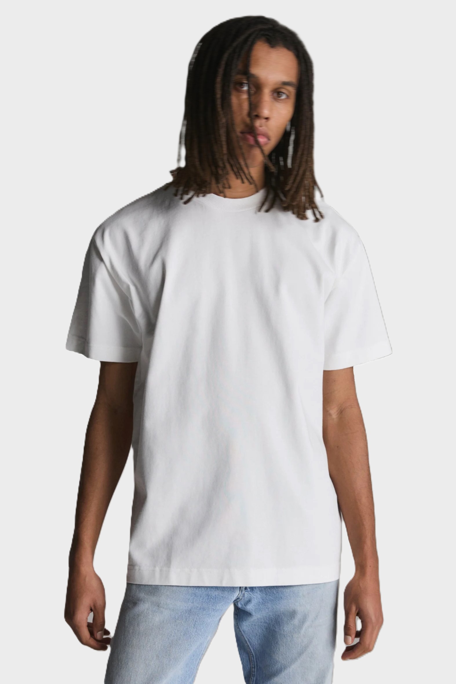 TENUE. Bruce Soft Heavy Cotton Oversize T-Shirt in White TENUE. Bruce Soft Heavy Cotton Oversize T-Shirt in White