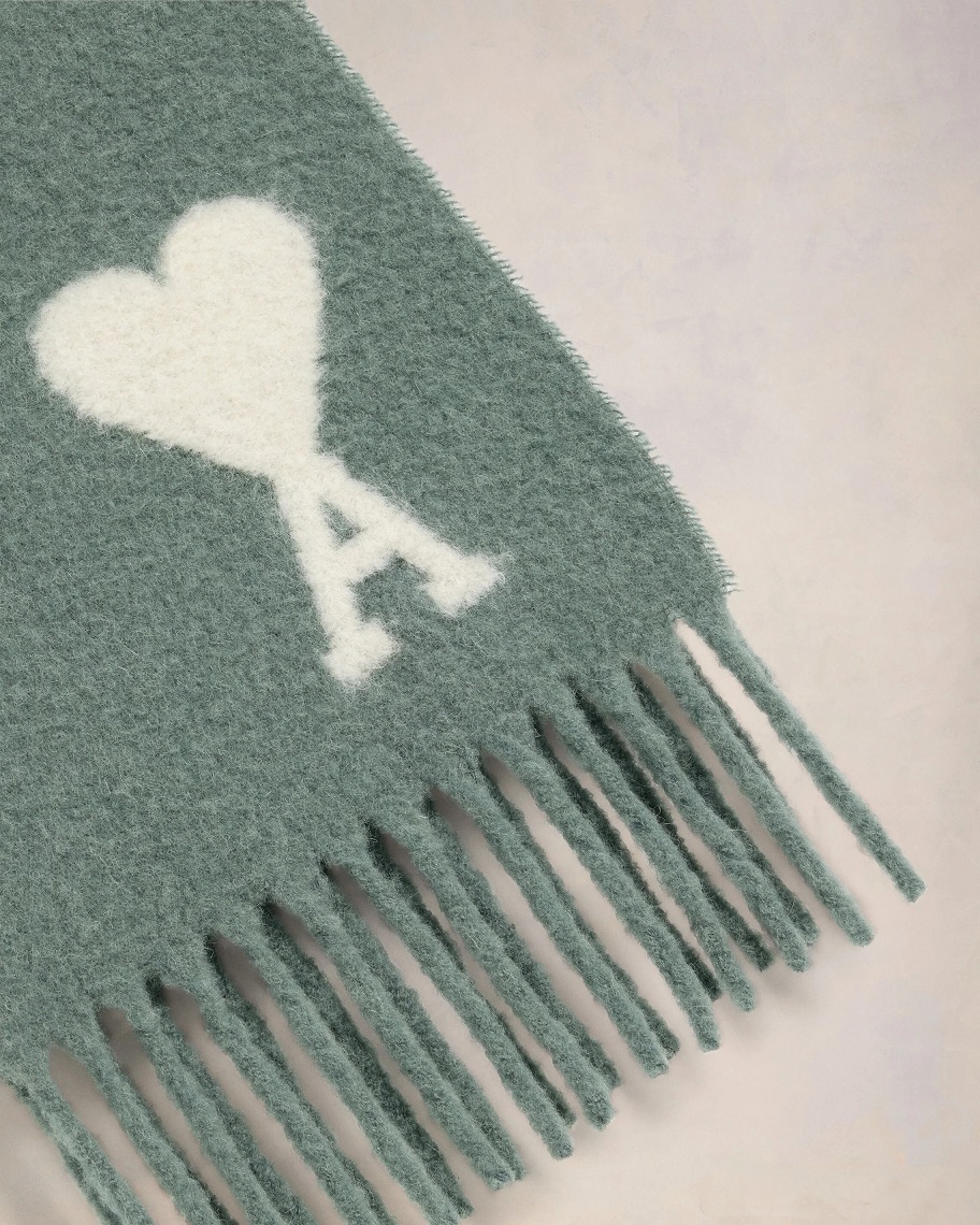 AMI PARIS de Coeur Oversize Scarf in Antique Clay