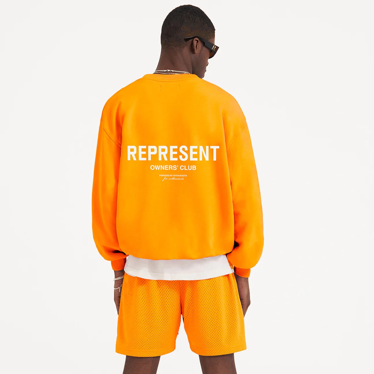 REPRESENT Owners Club Sweater in Neon Orange L