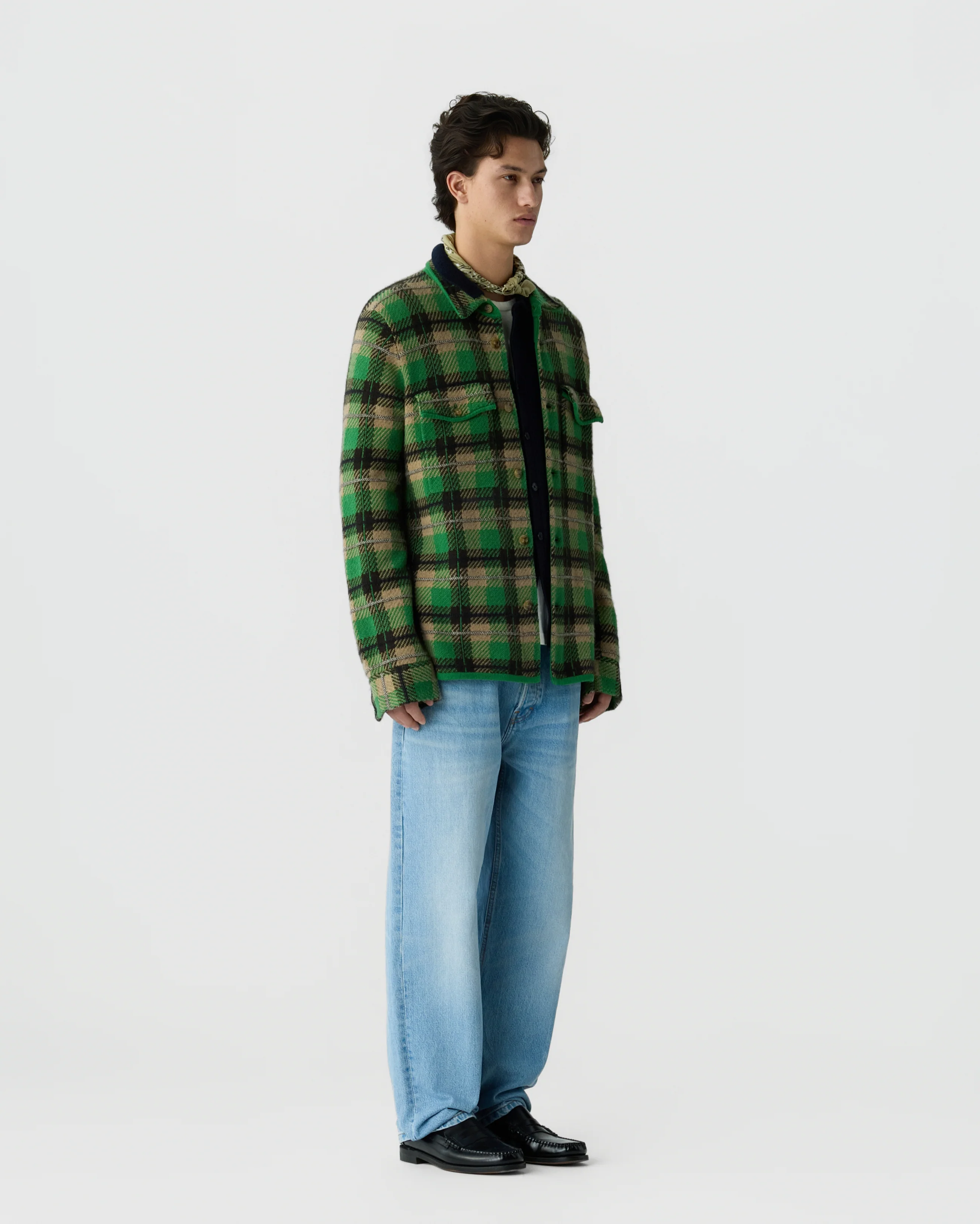 GUEST IN RESIDENCE Plaid Work Shirt Green Check