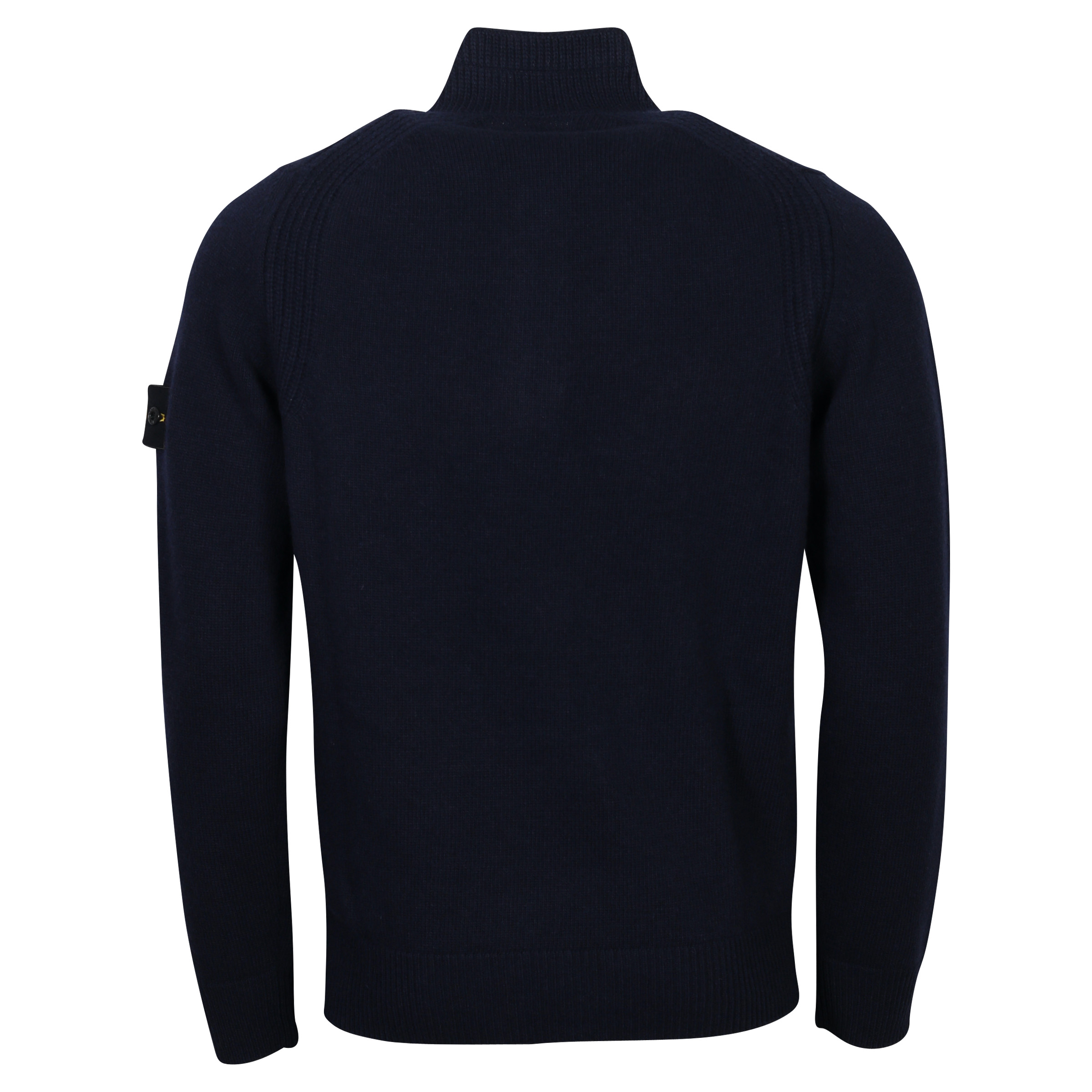 Stone Island Zip/Button Knit Troyer Navy