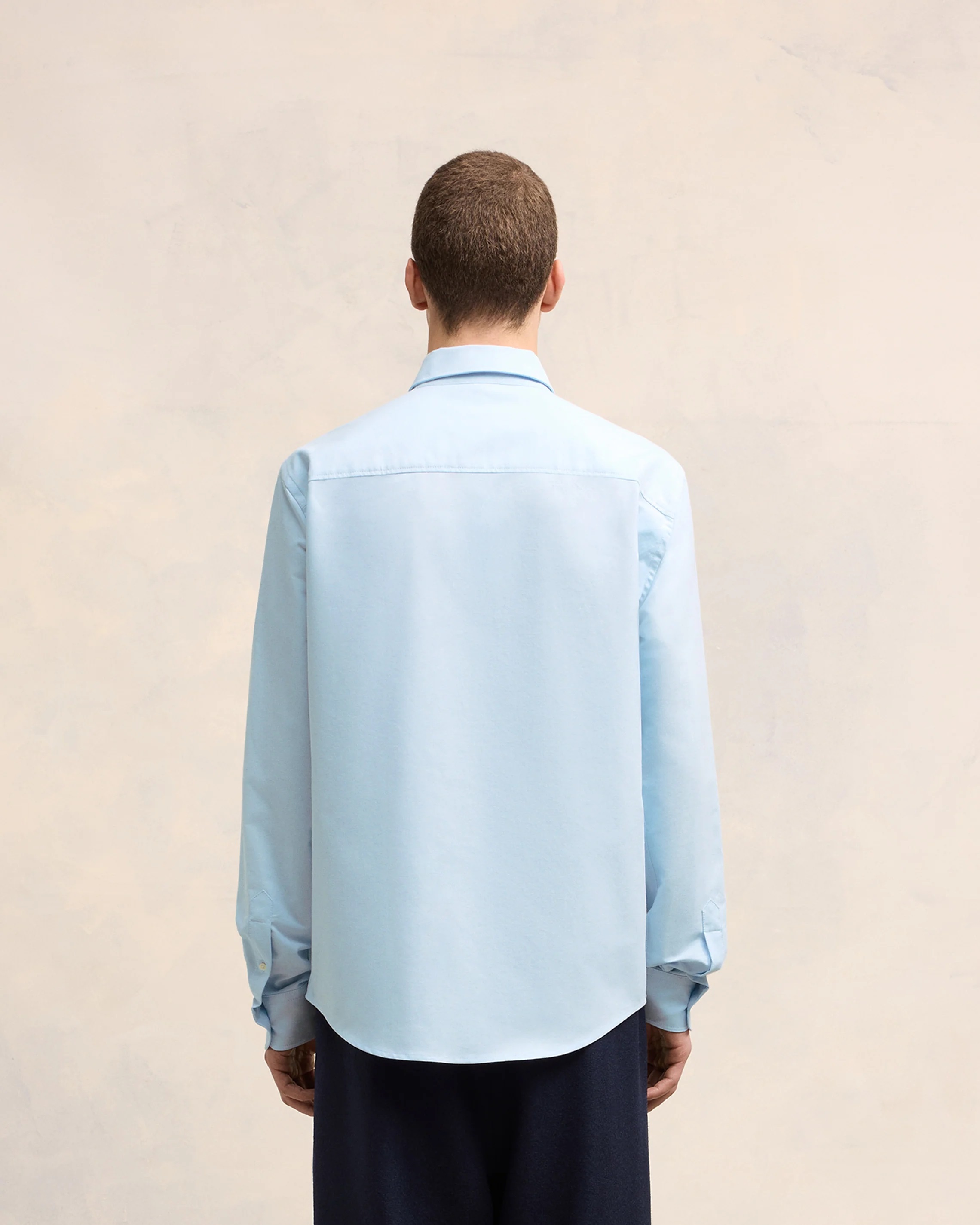 AMI PARIS Classic Fit Oxford Shirt in Sky Blue XXL