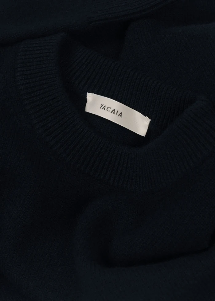 YACAIA Wool/Cashmere Sweater in Navy XXL