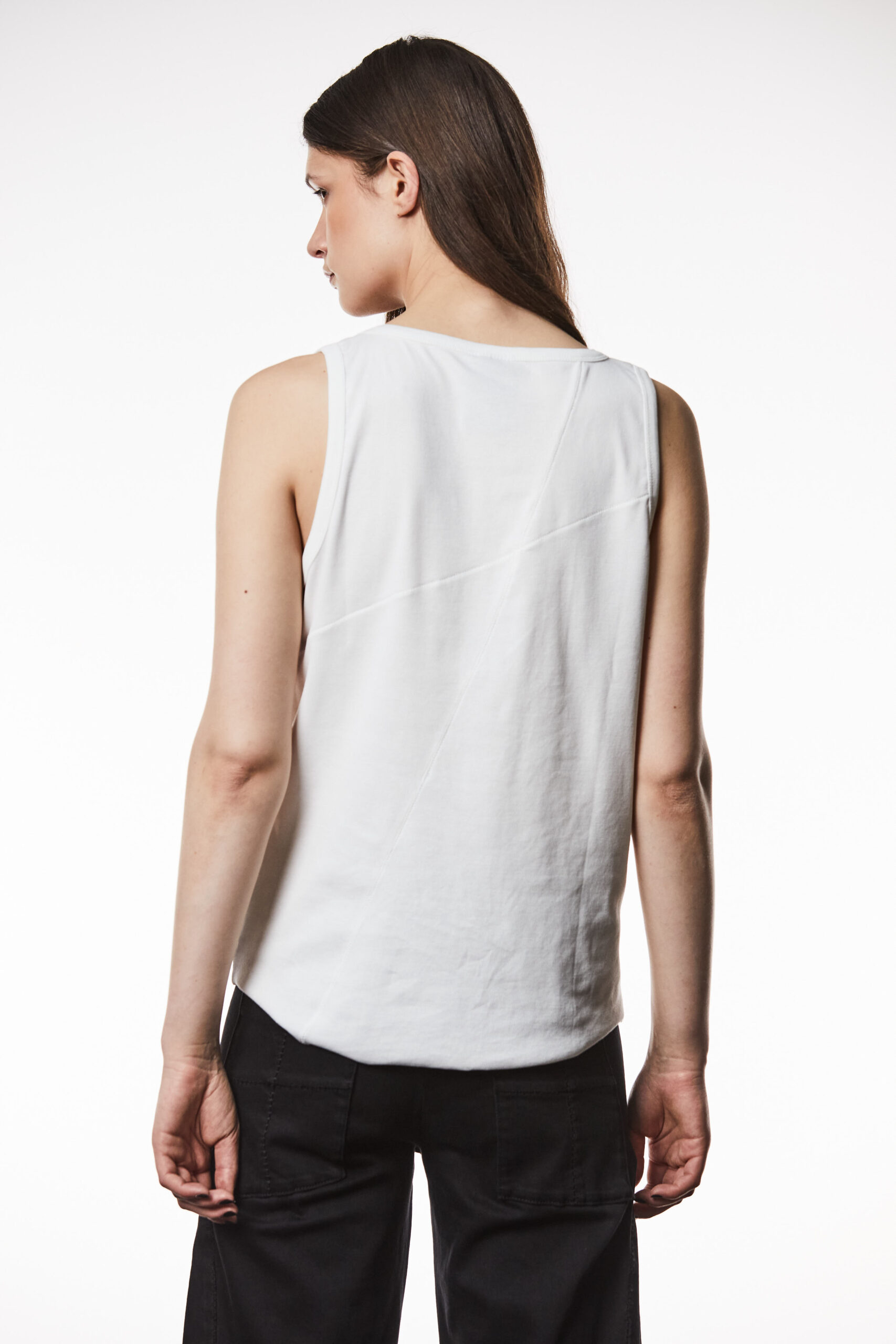 THOM KROM Rib Tank Top in Off White THOM KROM Rib Tank Top in Off White