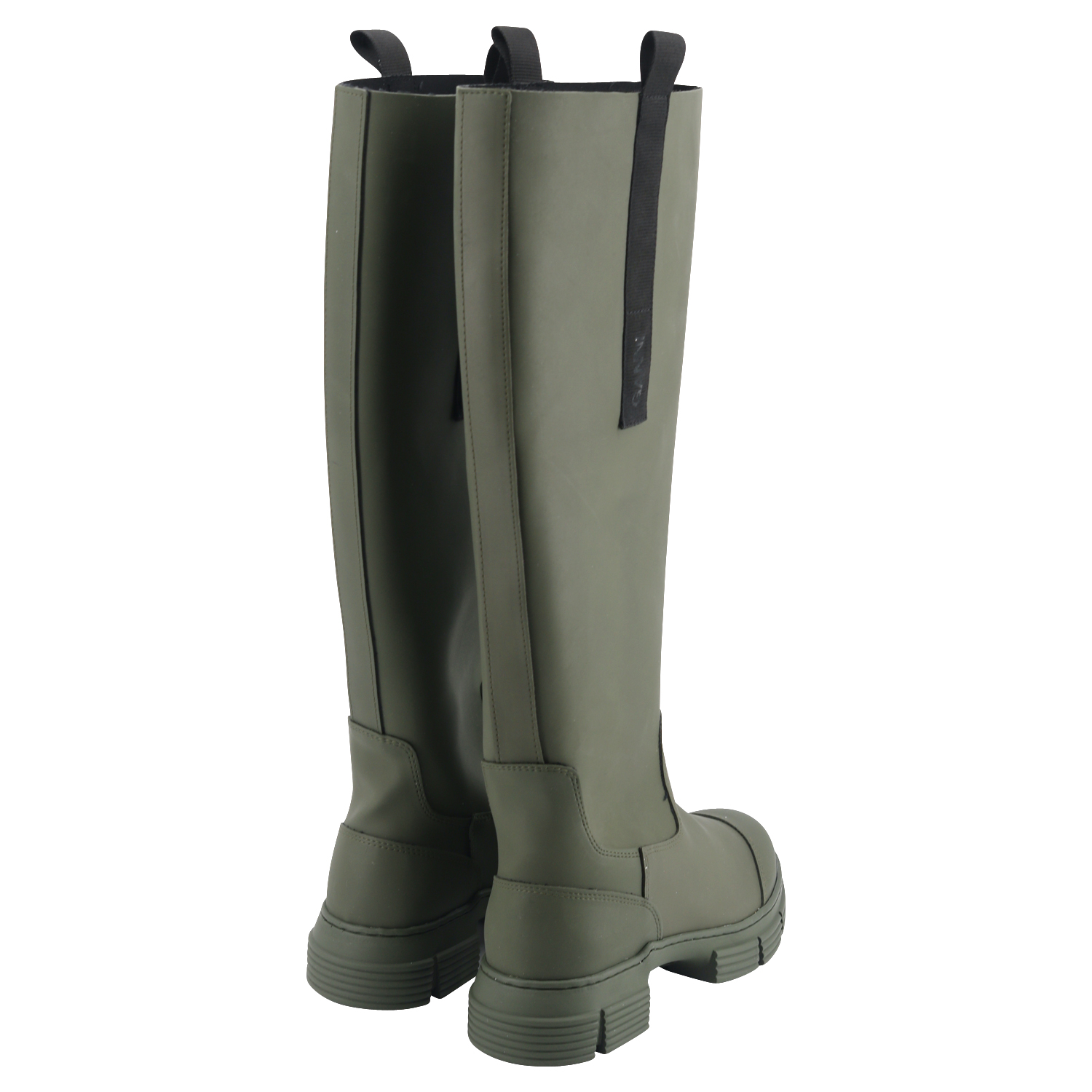 Ganni Recycled Rubber Country Boot in Kalamata Green