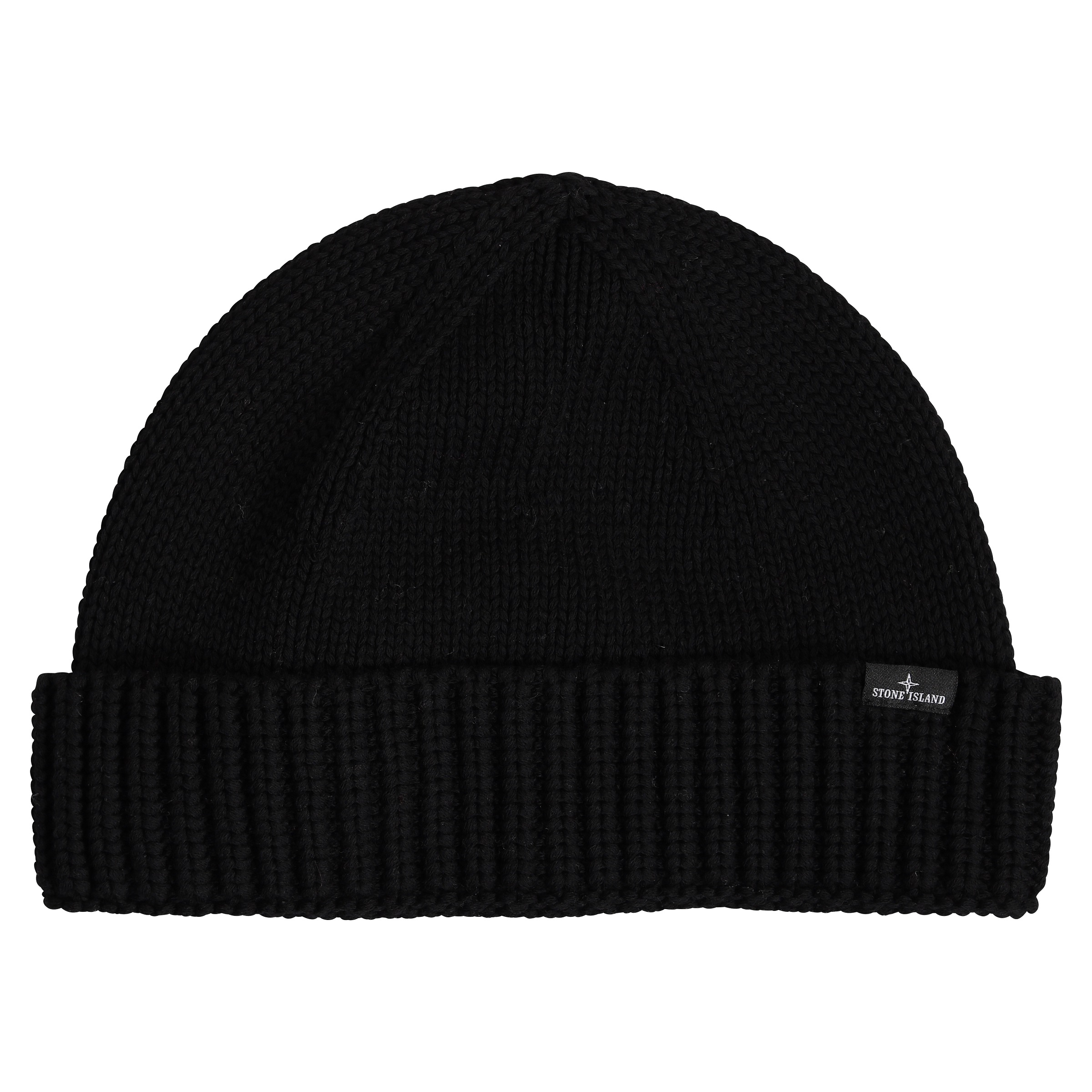 Stone Island Cotton Knit Cap in Black
