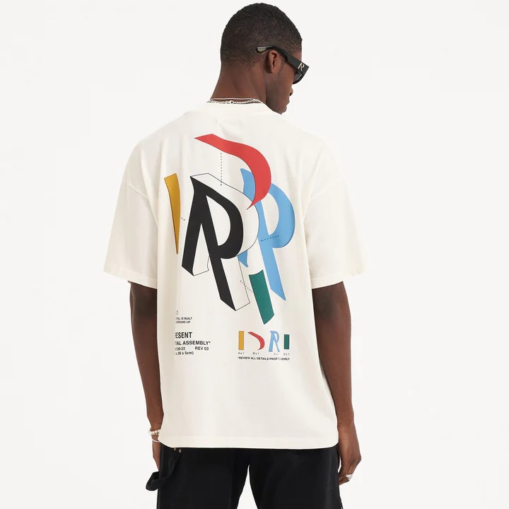 REPRESENT Initial Assembly T-Shirt in Flat White L