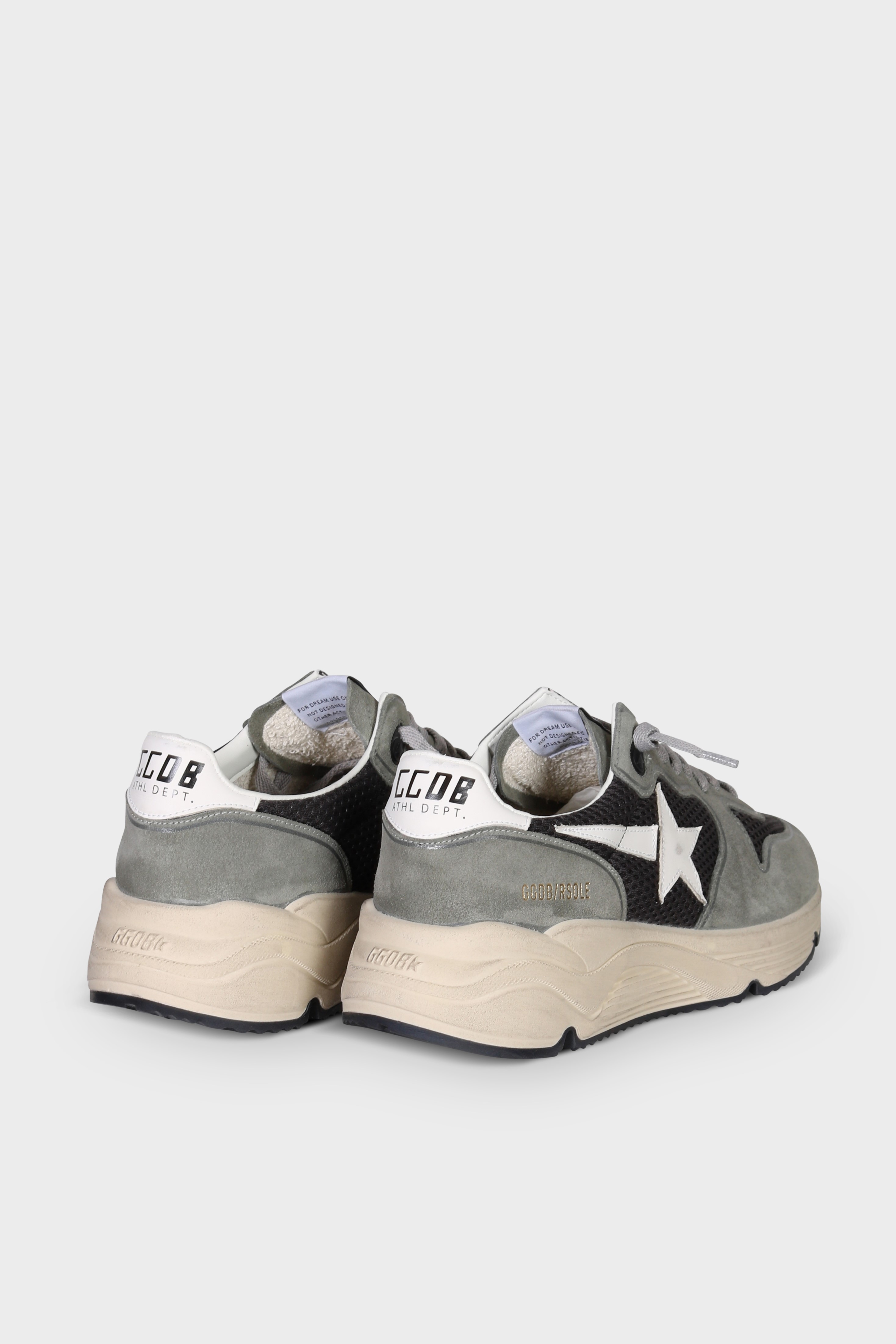 GOLDEN GOOSE Running Net in Green/Grey/White