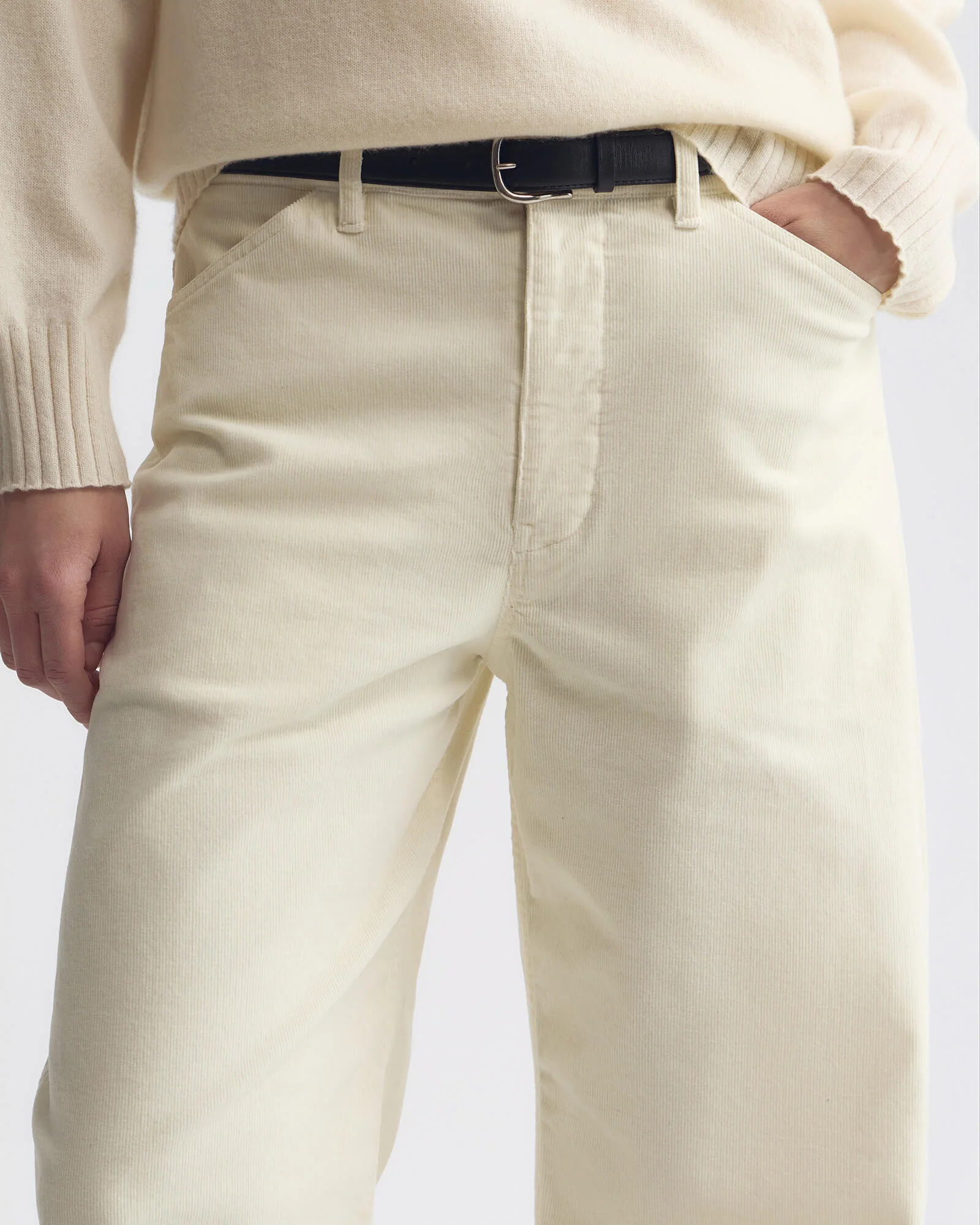 NILI LOTAN Tribeca Corduroy Pant in Stone