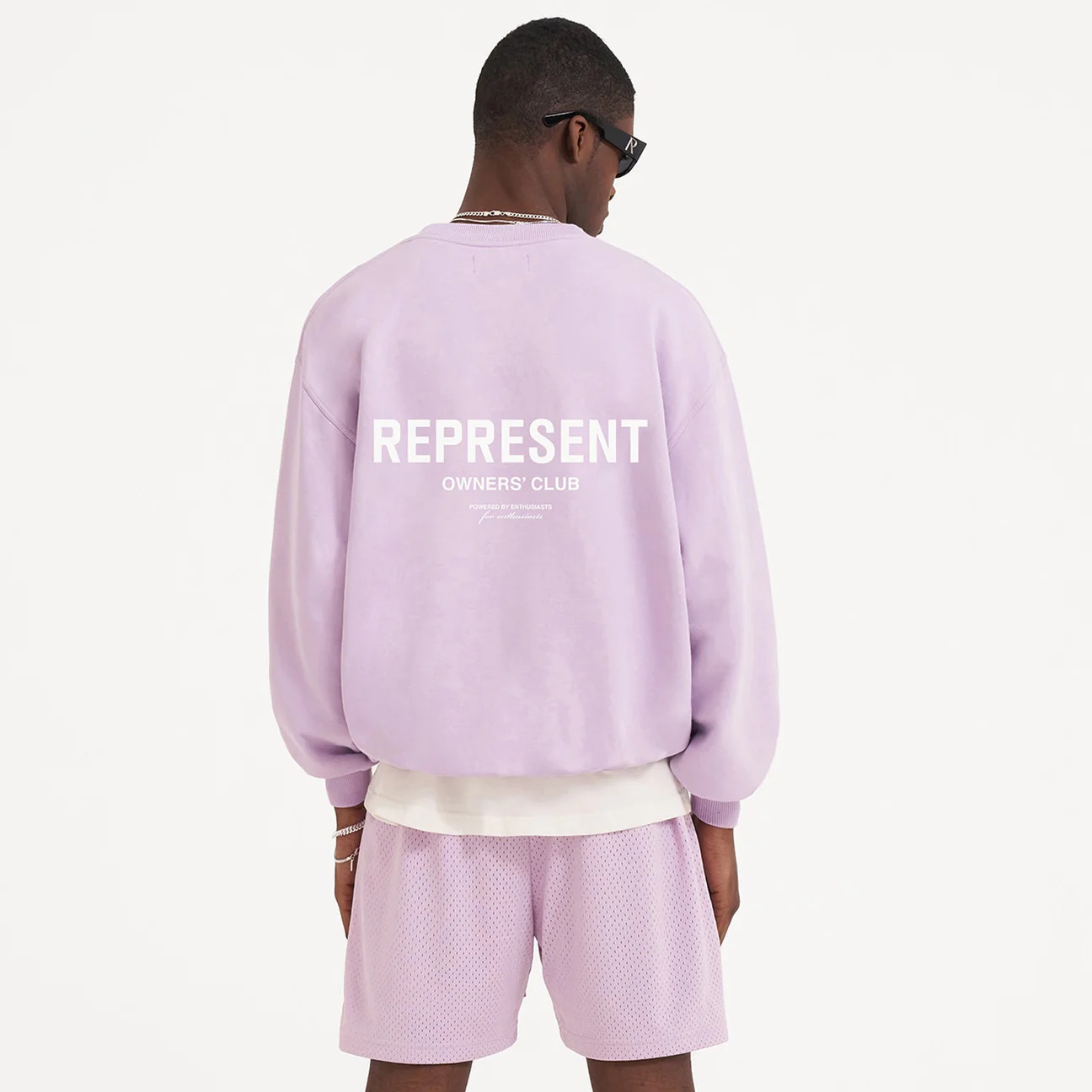 REPRESENT Owners Club Sweater in Pastel Lilac XL