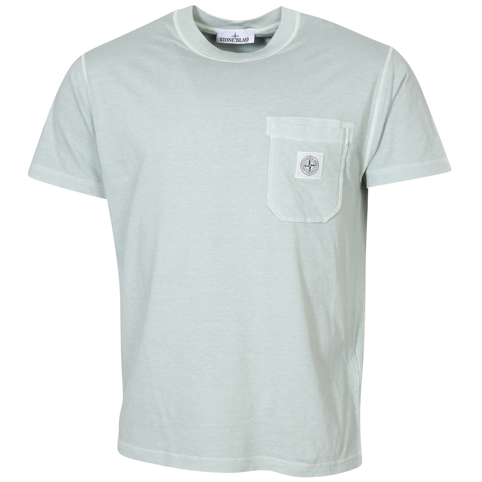 STONE ISLAND Pocket T-Shirt in Washed Sky Blue XL