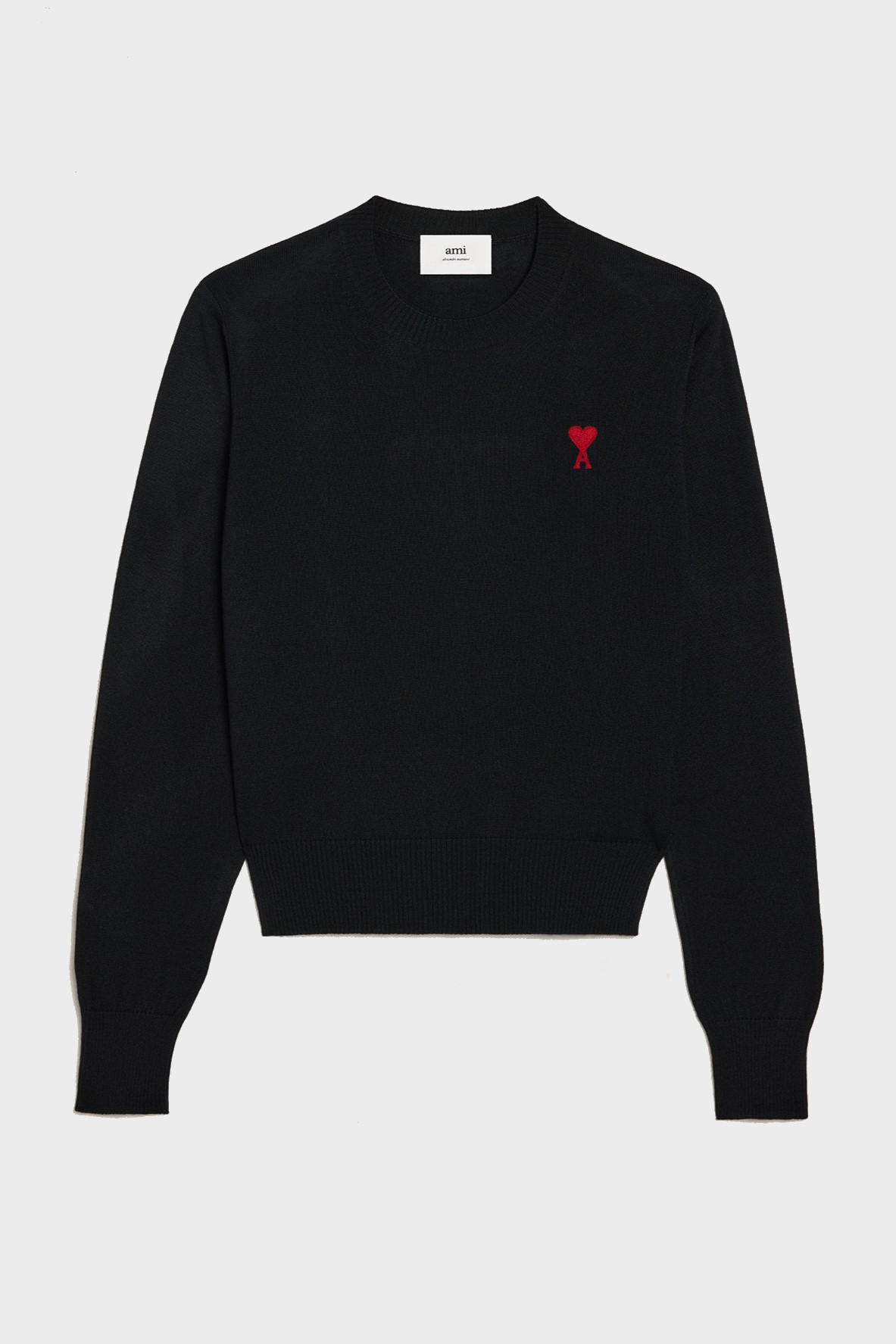 AMI PARIS de Coeur Knit Pullover in Black XS - Main Image