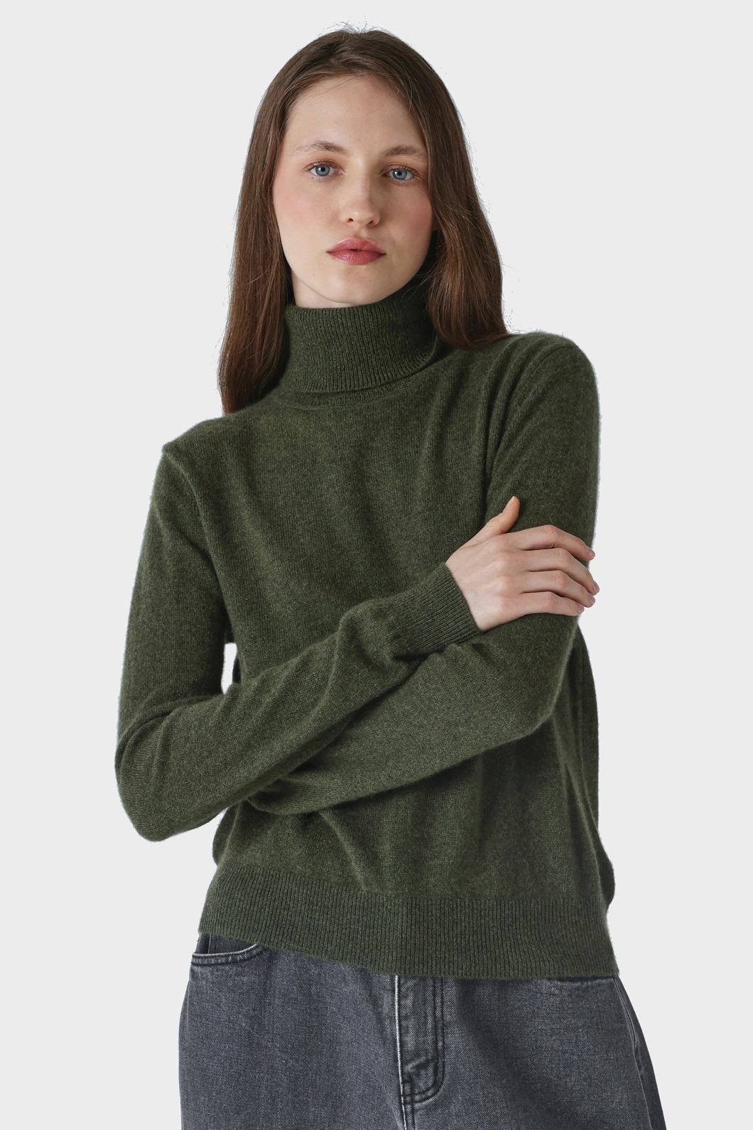 ABSOLUT CASHMERE Roll Neck Sweater in Forest