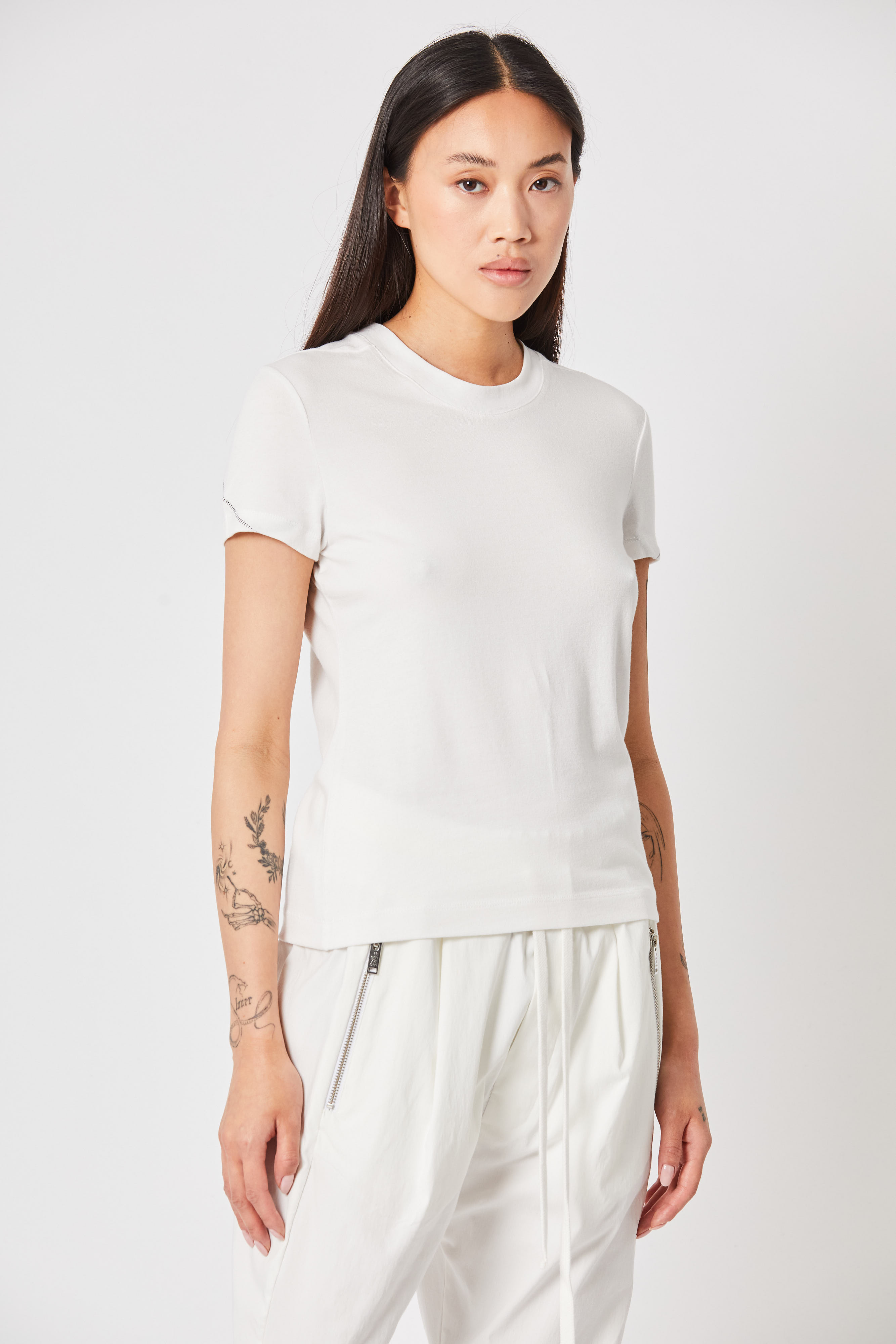 Thom Krom T-Shirt with Stitches in Off White