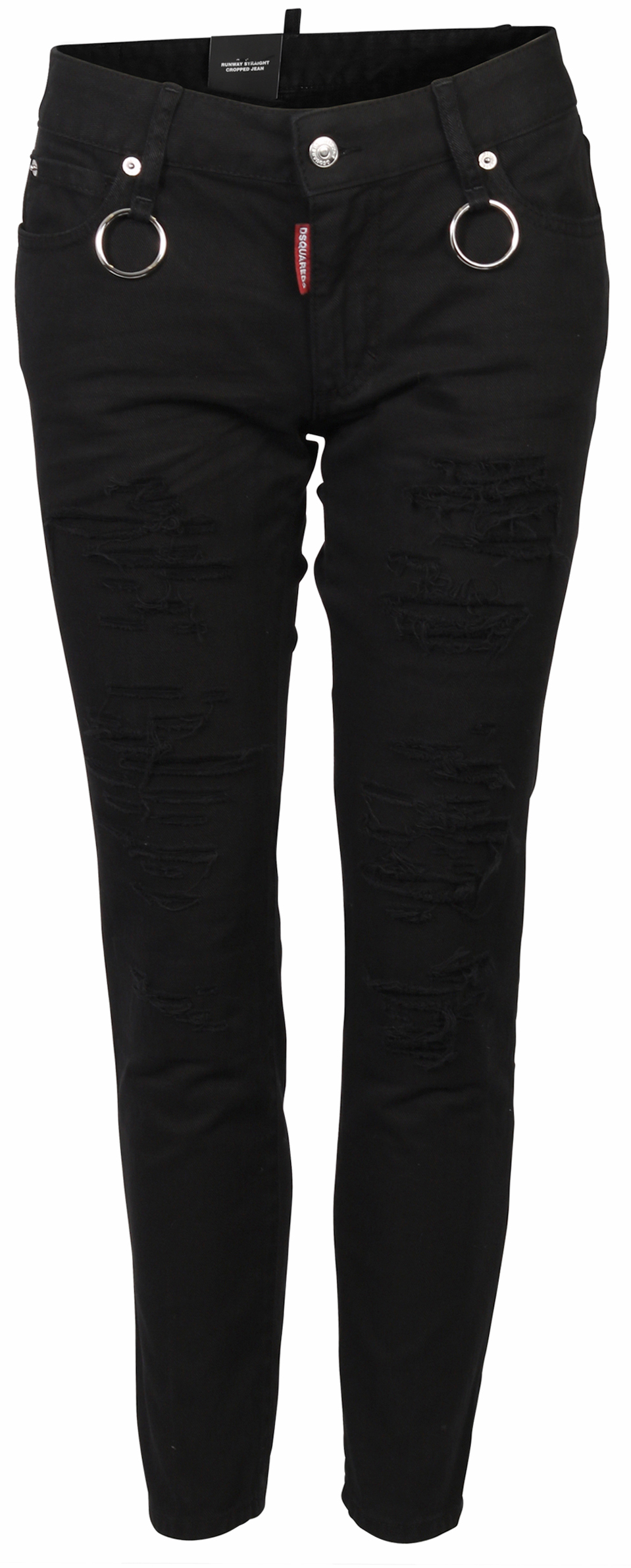 D2 Dsquared Jeans Runway Straight Cropped black